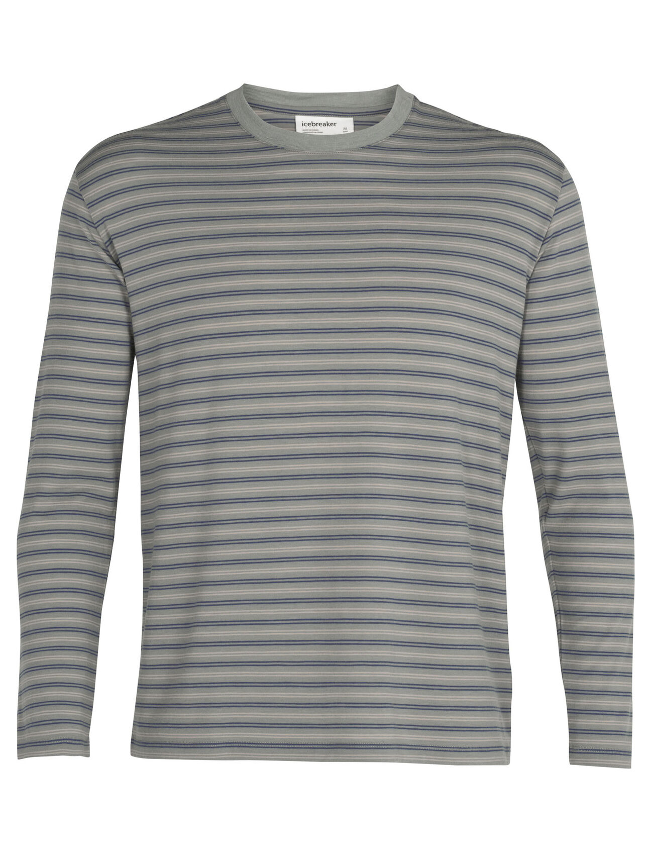T-shirt in lana merino 150 Long Sleeve Crewe Stripe