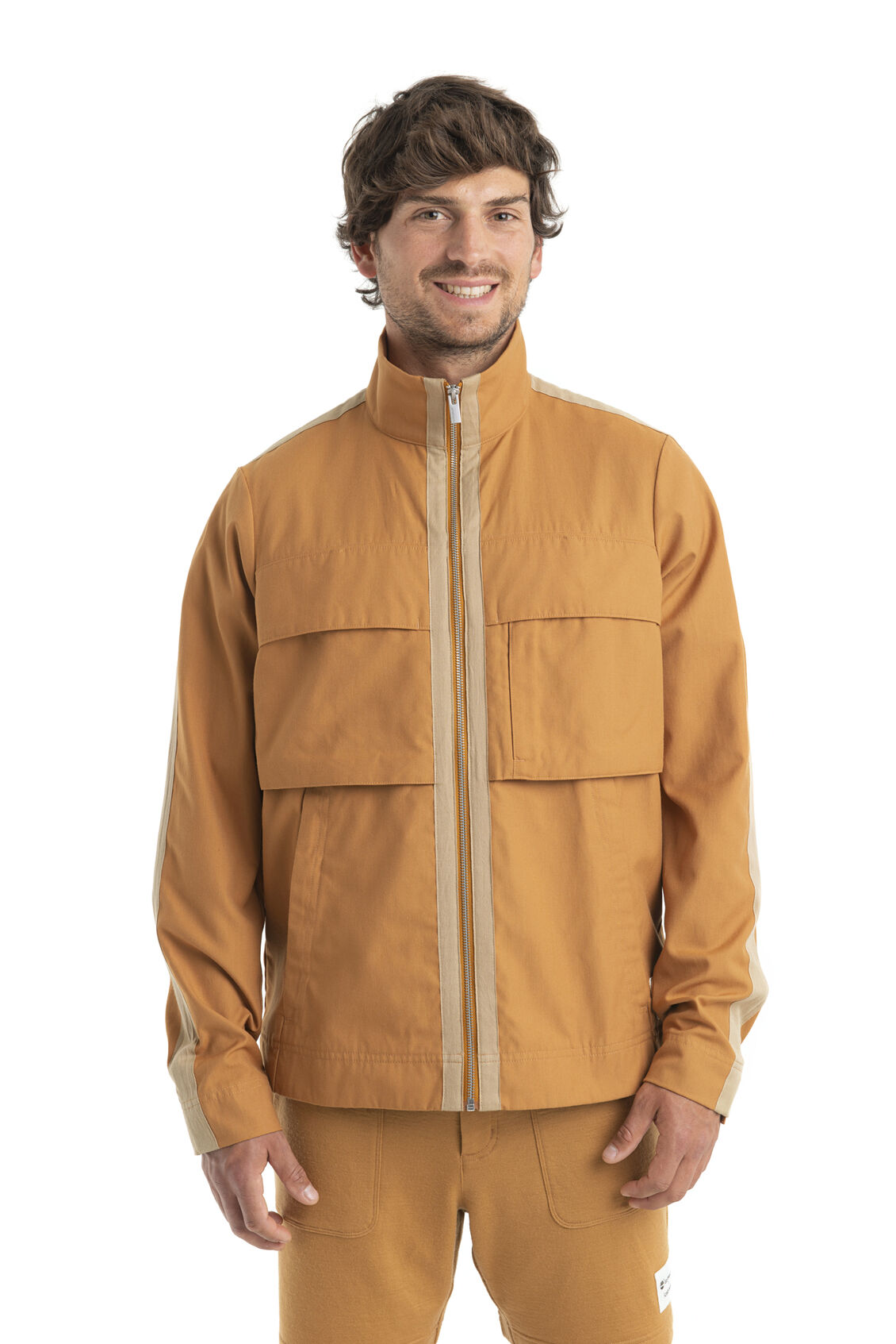 Mens Timberland x icebreaker Merino Cotton Jacket Designed in collaboration with Timberland, the Timberland x icebreaker Merino Cotton Jacket is a lightweight summer layer that combines natural performance with rugged heritage style.
