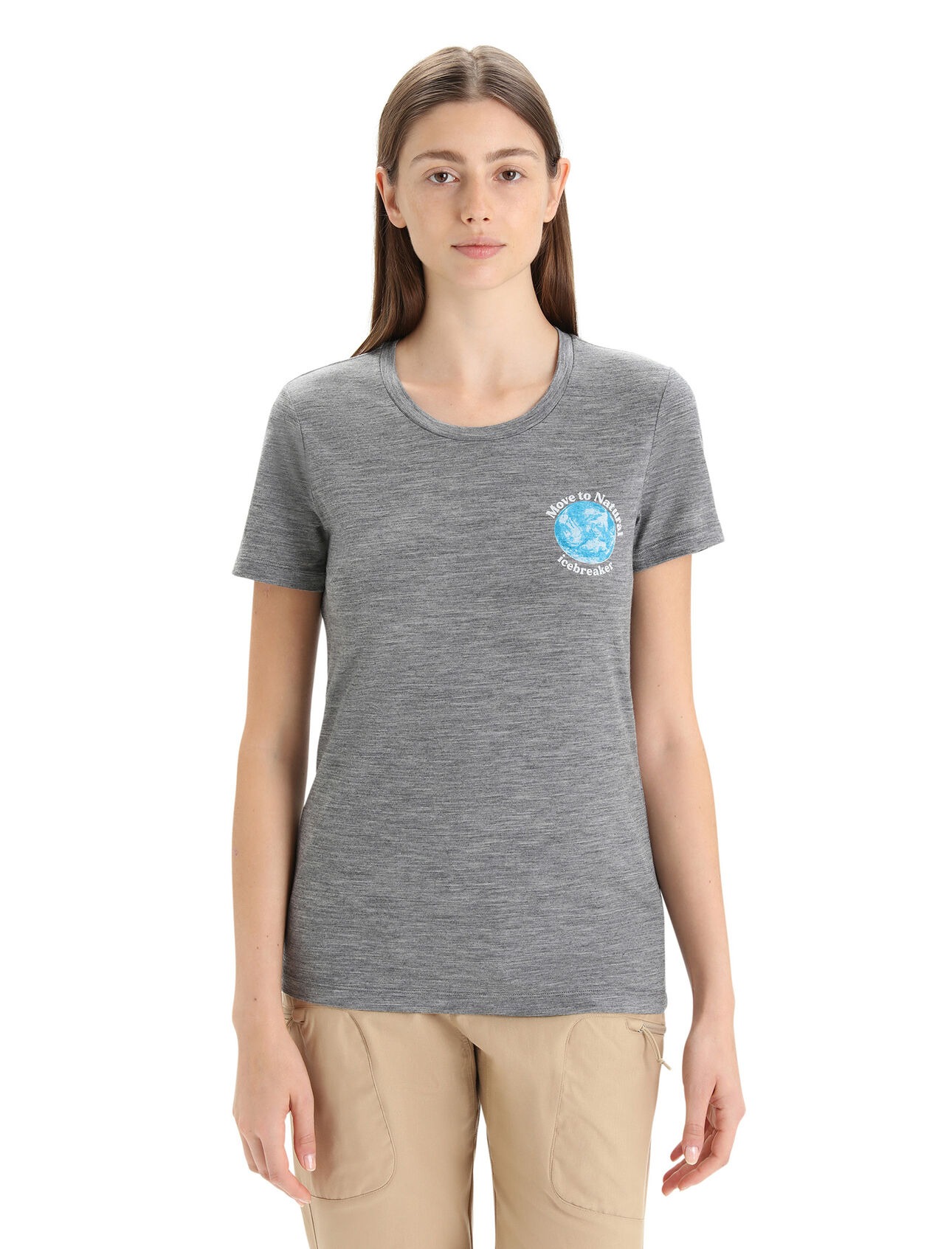 T-shirt Tech Lite II en mérinos, icebreaker Earth Femmes Technique, polyvalent et offrant confort, respirabilité et résistance naturelle aux odeurs lors de toutes vos aventures, le t-shirt à manches courtes Tech Lite II icebreaker - Earth met en vedette notre mérinos naturellement performant. L’œuvre originale célèbre notre planète et sensibilise à la nécessité de suivre un chemin plus naturel.