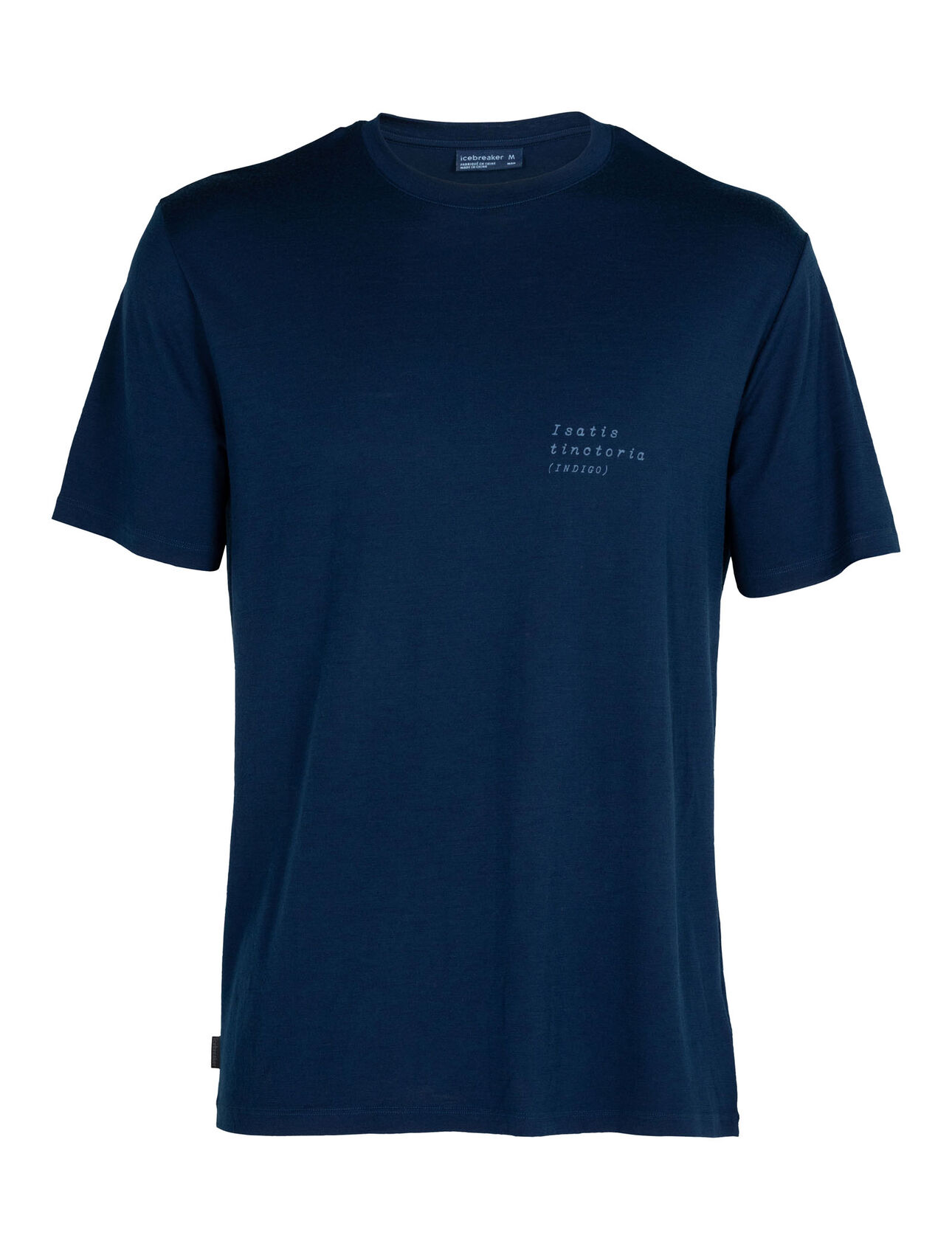 Nature Dye Merino Sisao kurzärmliges T-Shirt mit Rundhalsausschnitt Indigo