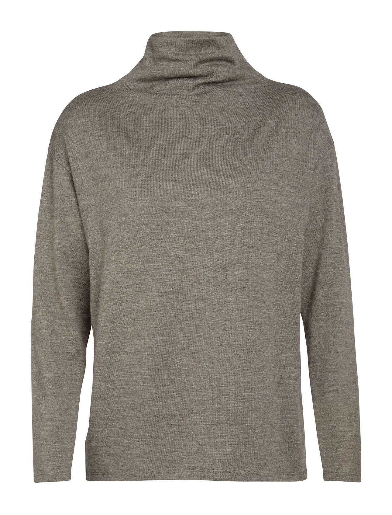 Womens Merino Deice Long Sleeve Turtleneck Sweater  A modern top with a loose mock-neck design and our 100% merino jersey fabric, the Deice Long Sleeve Turtleneck is versatile, lightweight, and incredibly comfortable.