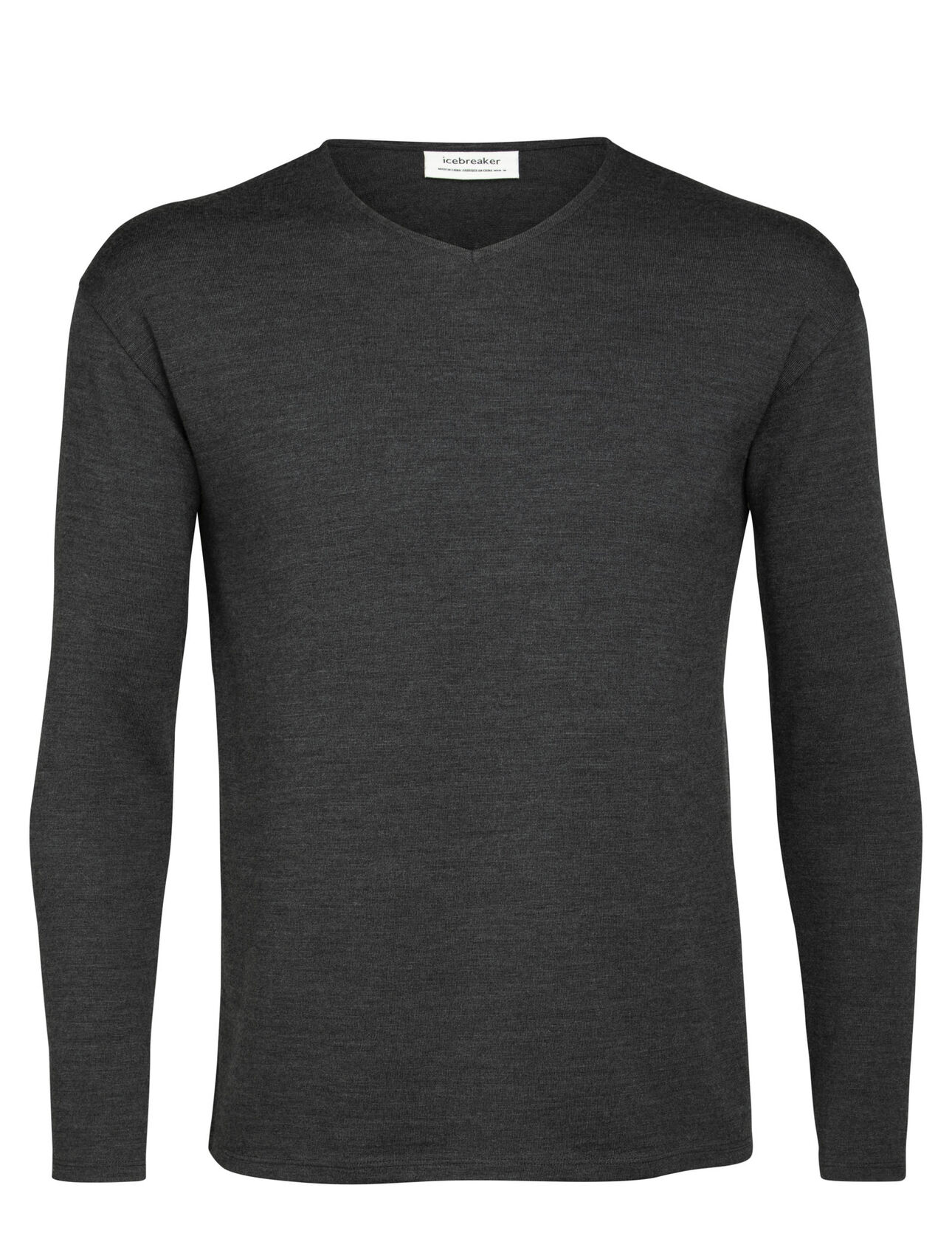 Merino Deice Langarmshirt mit V-Ausschnitt