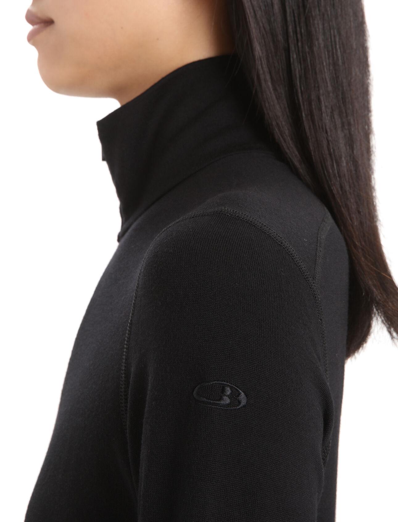 Merino Wool Half Zip Long Sleeve - Black Base Layer 320 – Merino Tech