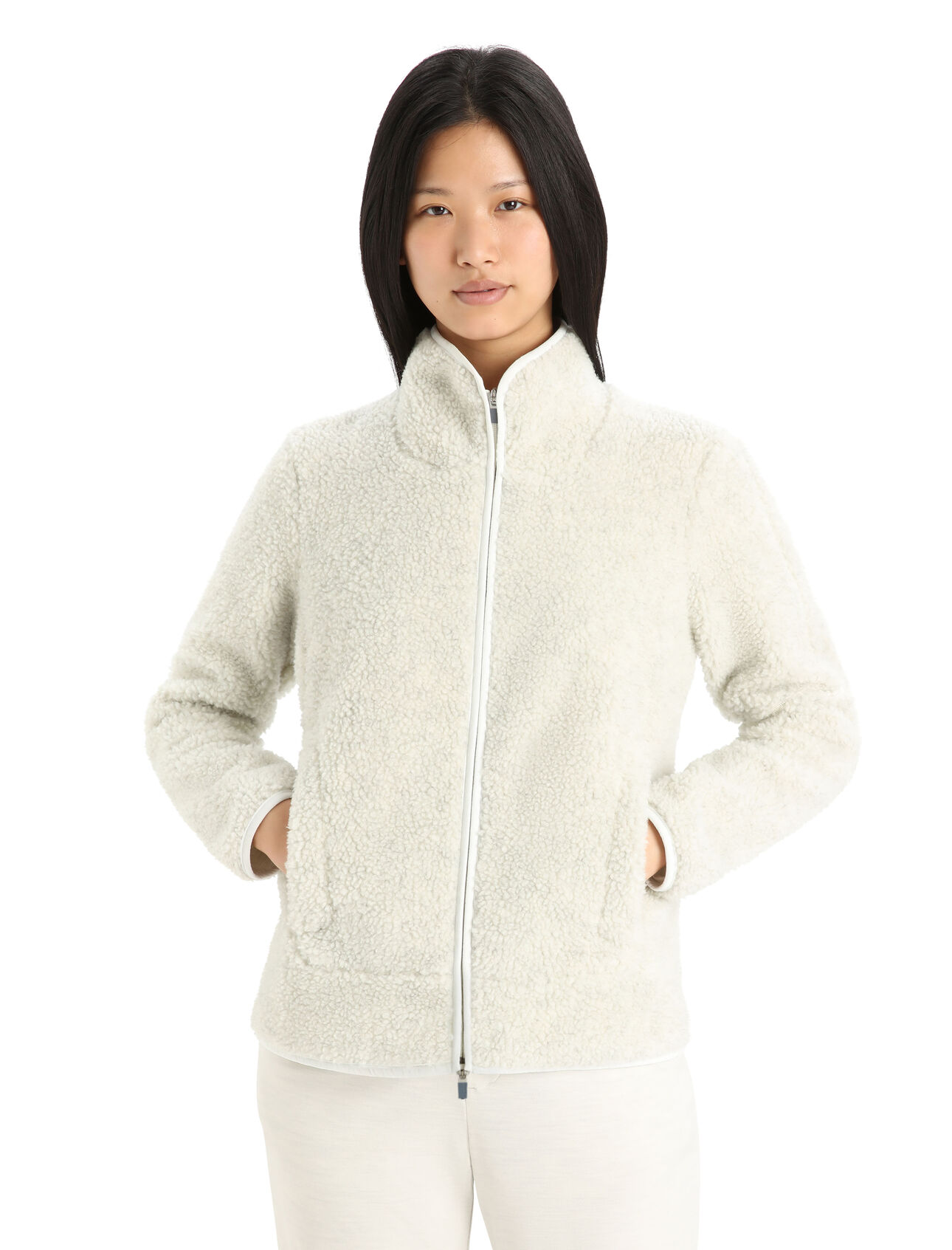 Haut à manches longues et glissière RealFleece™ en mérinos à poils longs Femmes Offrant un style classique et les avantages naturels de la laine mérinos, le haut à glissière et manches longues RealFleece™ à poils longs est un vêtement polaire chaud, élégant et très confortable lors des aventures urbaines. 