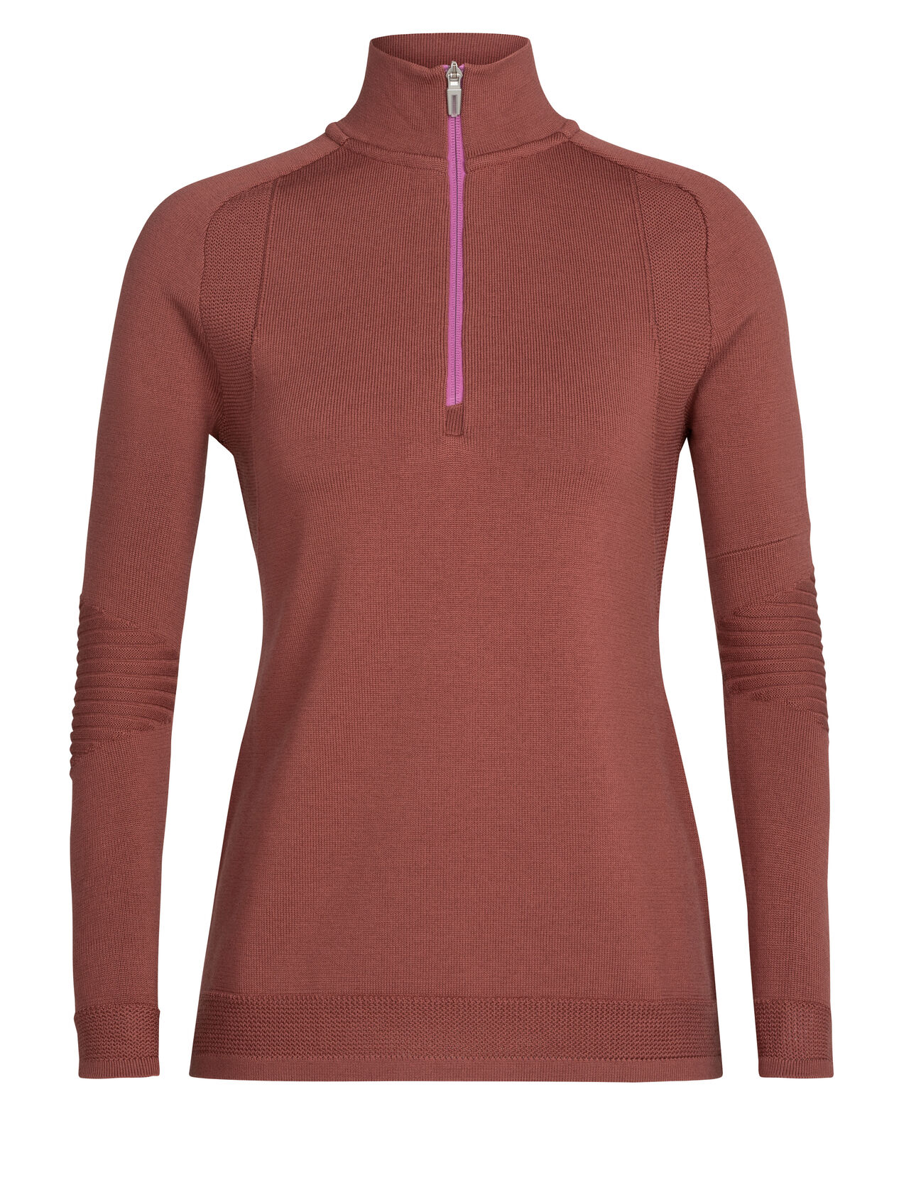 Womens ZoneKnit™ Merino Long Sleeve Half Zip A versatile, body-mapped zip-neck top that’s ideal for high-output mountain adventures, the ZoneKnit™Long Sleeve Half Zip features 100% merino wool for all-natural warmth and temperature regulation.