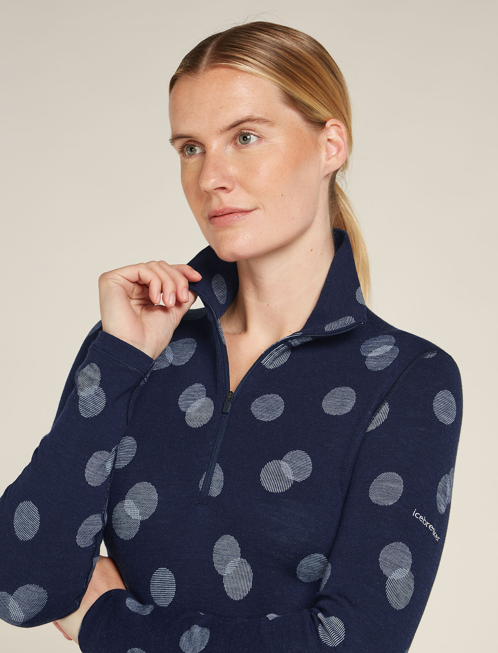 Women s Merino 260 Vertex Long Sleeve Half Zip Thermal Top Falling Flakes