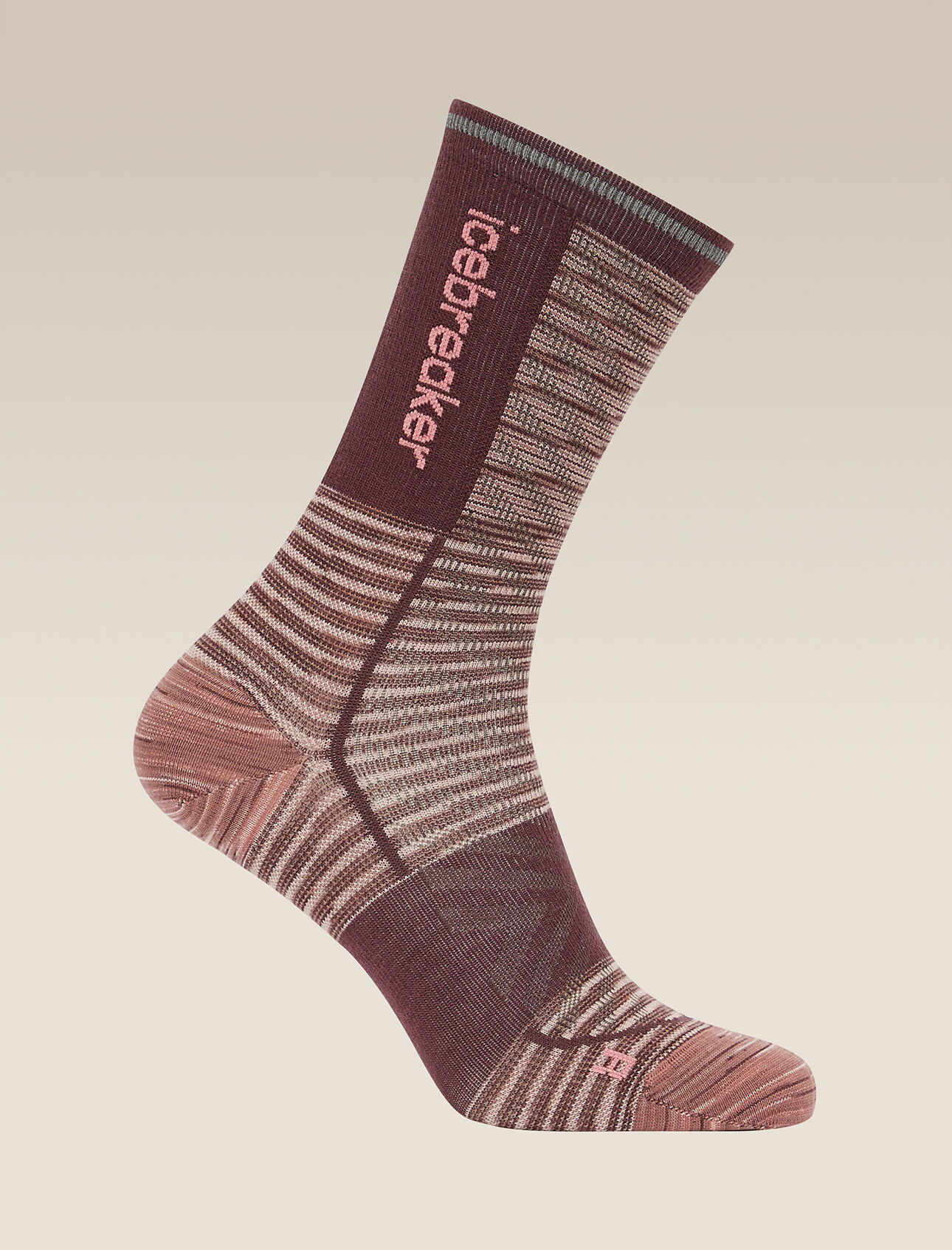Womens Merino Blend Run+ Ultralight Crew Socks Fusion Dye Thin, ultralight running socks made with a technical merino wool blend and crew height, the Run+ Ultralight Crew Fusion Dye feature reflective details at the cuff. Inspired by the seasonal theme of FUSION, the graphic explores the dynamism of wordly forces, the energy of nature and the power of running the trail.