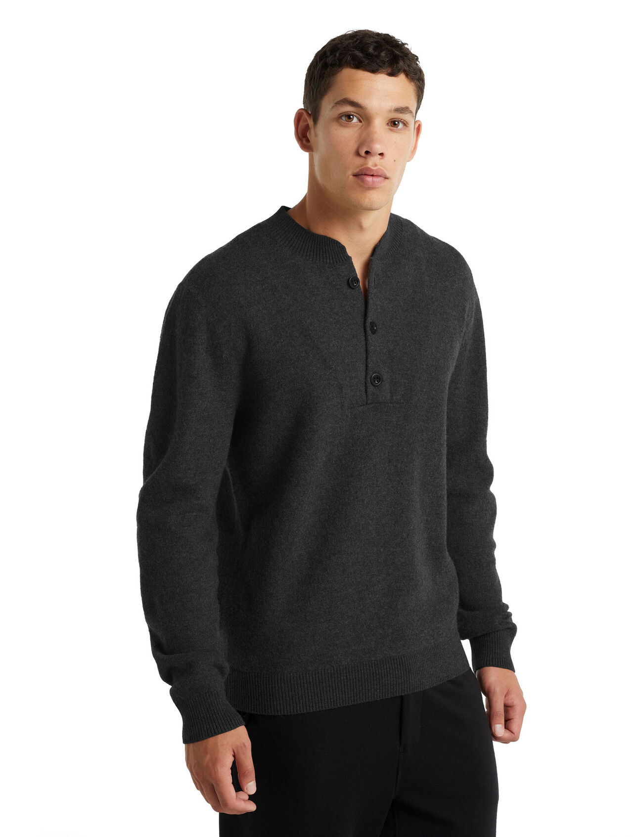 Merino Abbeyfield Half Button Sweater