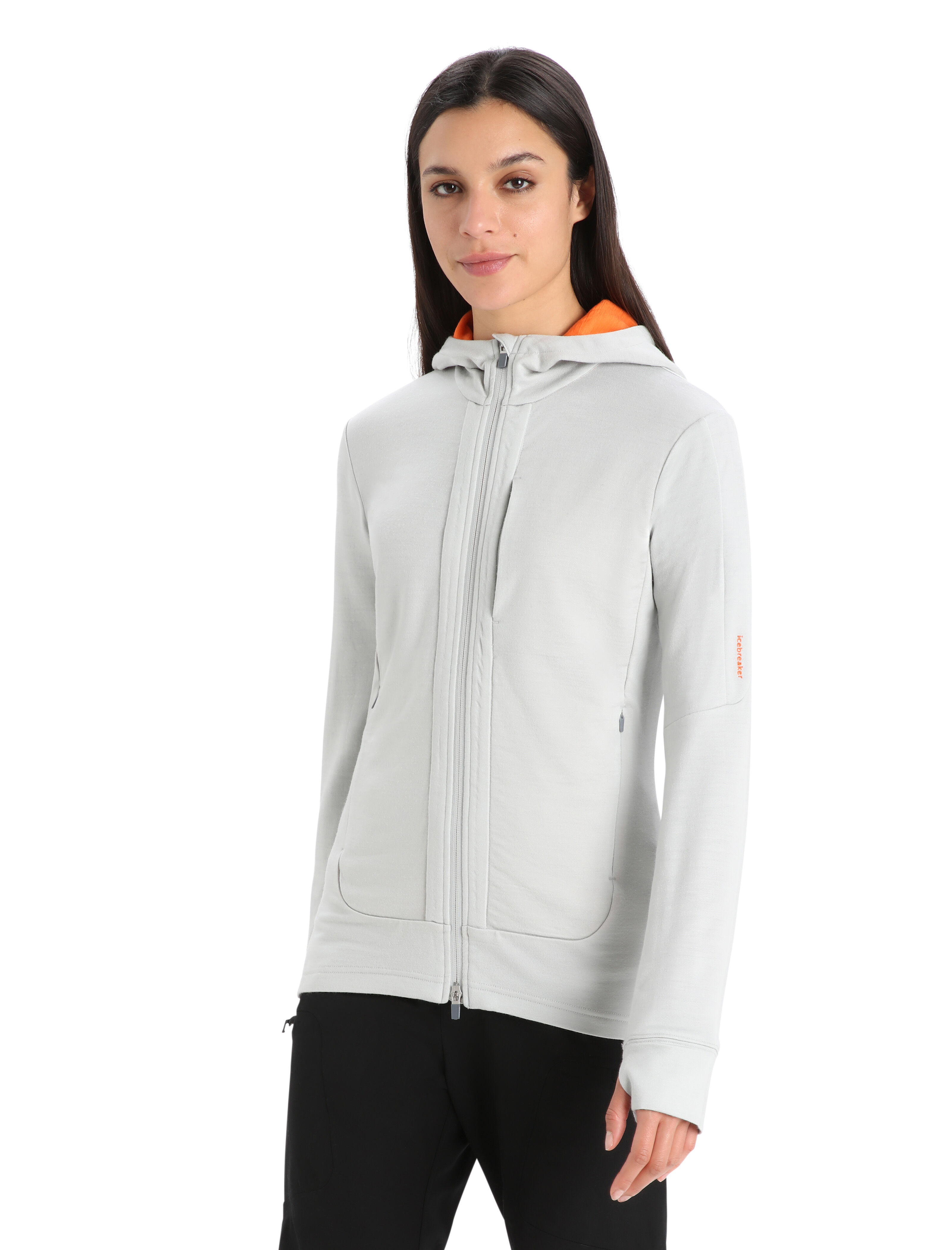 Icebreaker women's quantum long sleeve shop zip hood