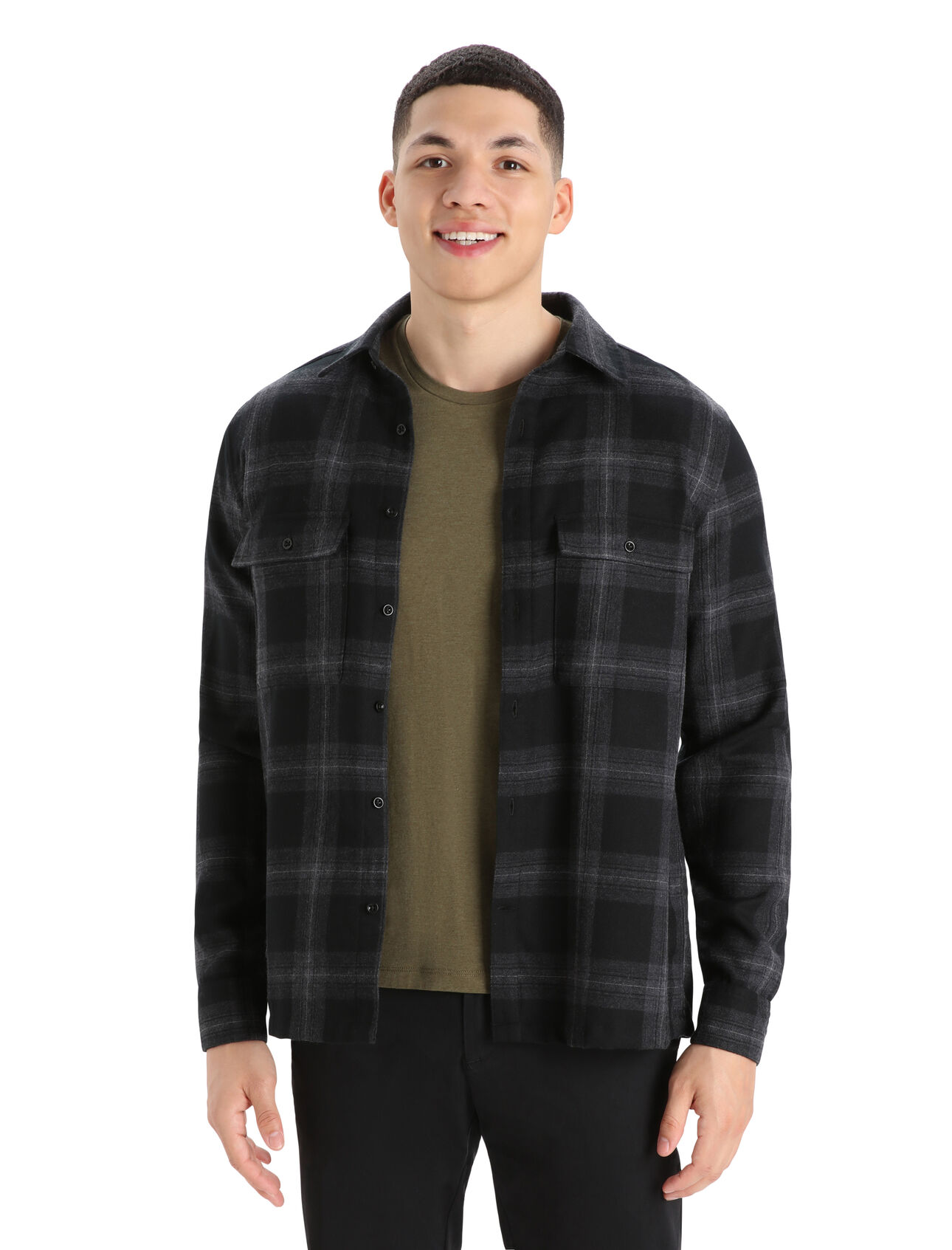 Merino Dawnder Long Sleeve Flannel Shirt Plaid| Icebreaker