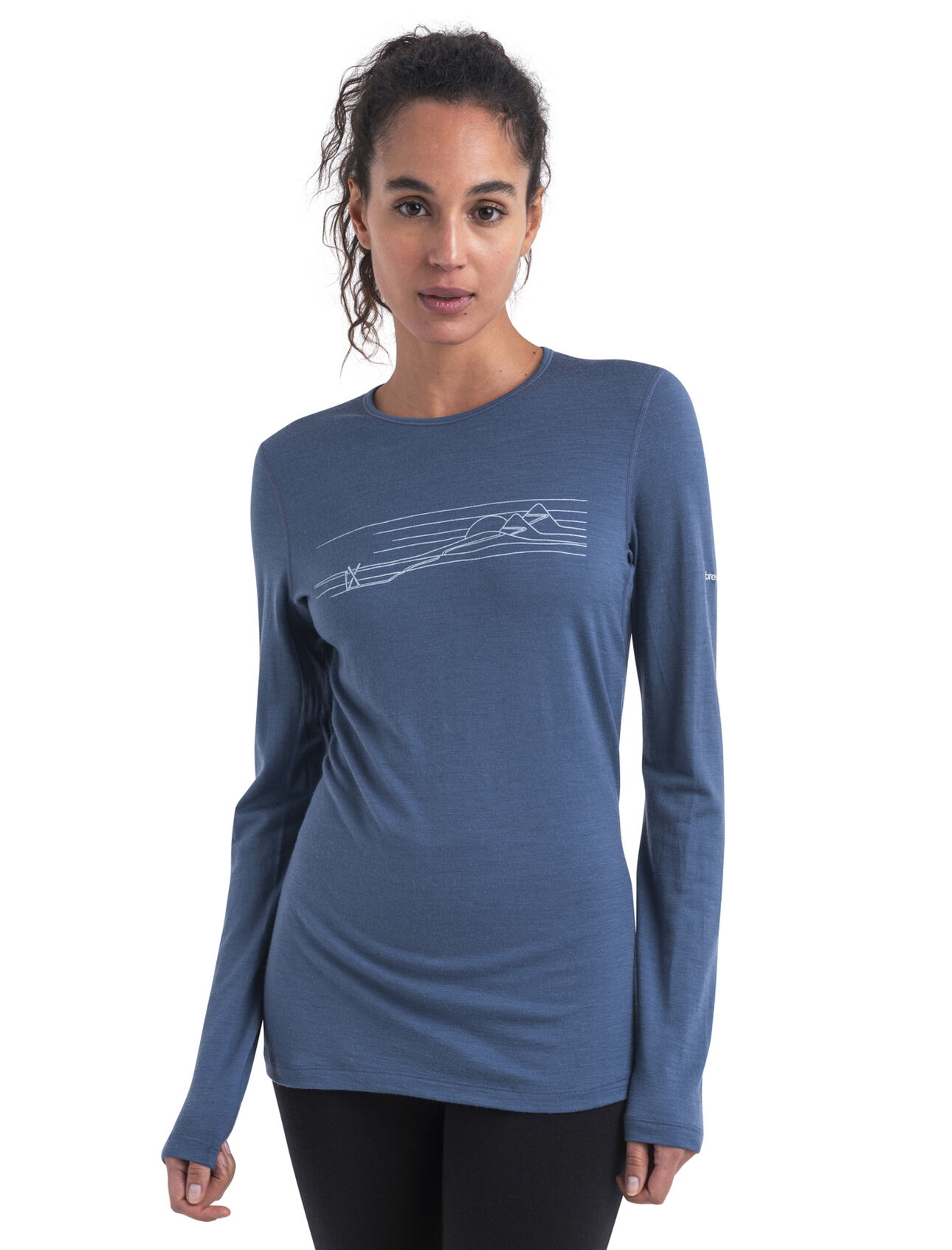 Womens Merino 200 Oasis Long Sleeve Crew Thermal Top Ski Stripes The benchmark against which all others are judged, the 200 Oasis Long Sleeve Crewe Ski Stripes features our most versatile merino jersey fabric for year-round layering performance across any activity. The original graphic artwork by Damon Watters features a classic alpine powder run.