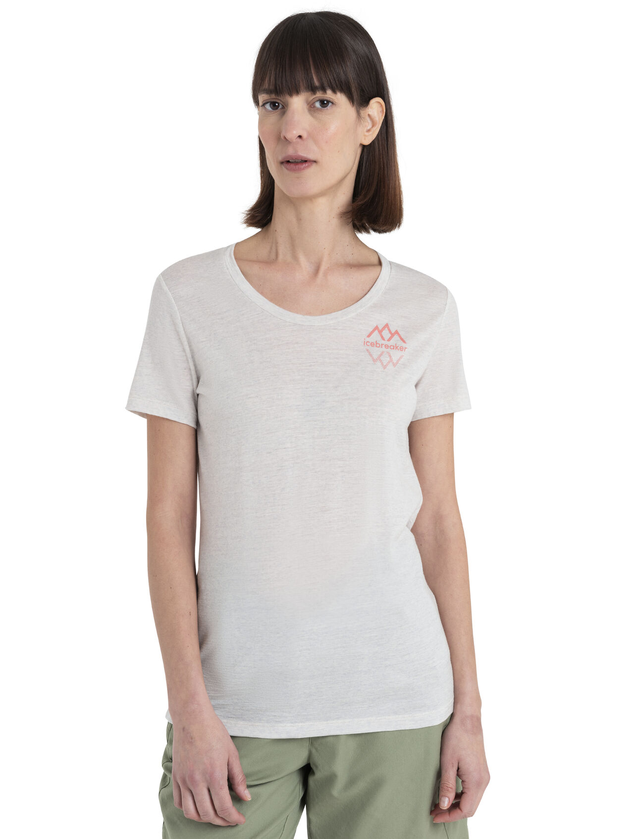 Womens Merino 150 Tech Lite Short Sleeve Scoop T-Shirt Icebreaker Logo Reflections Our most versatile tech tee that provides comfort, breathability and odour-resistance for four seasons worth of adventure, the Tech Lite III Short Sleeve Scoop Tee Icebreaker Logo Reflections features a flattering scoop-neck design and 100% merino for all-natural performance. Inspired by New Zealand's Aoraki (Mt. Cook), the tee's graphic artwork features the reflection of the mountain peaks onto the lake below.