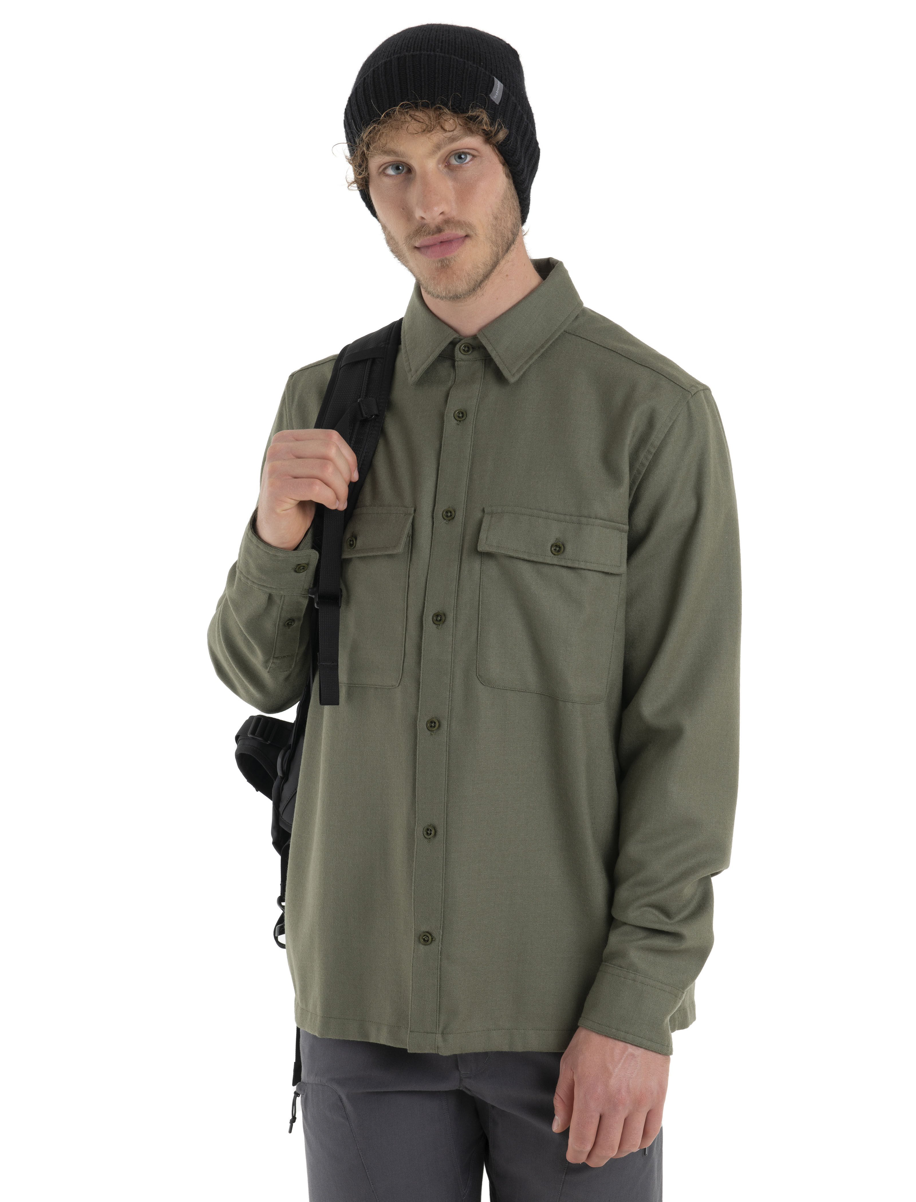 Chemise manches longues flanelle merinos 200 Dawnder Homme