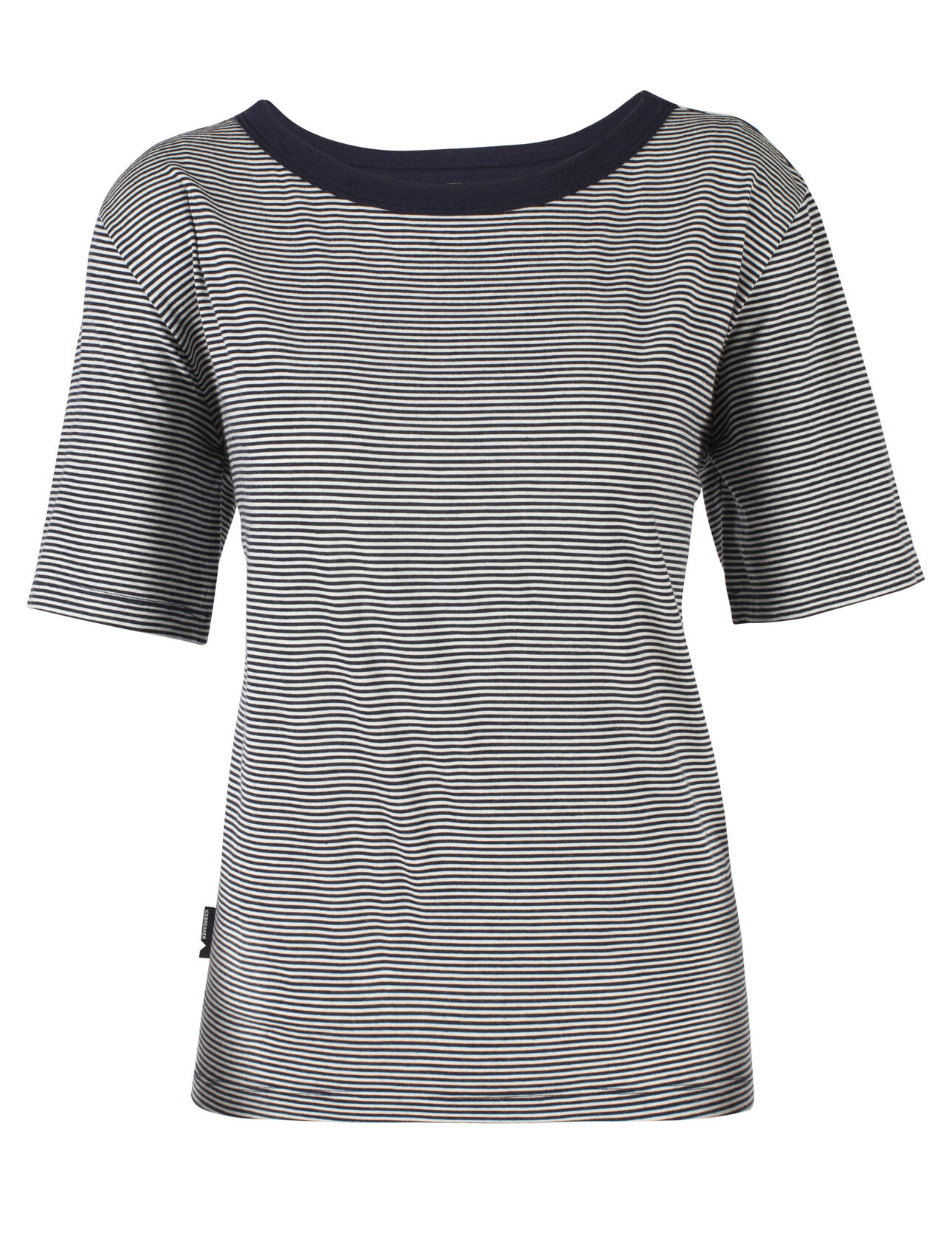 Luxe Lite relaxt, gestreept T-shirt met korte mouwen en ronde hals van merinowol