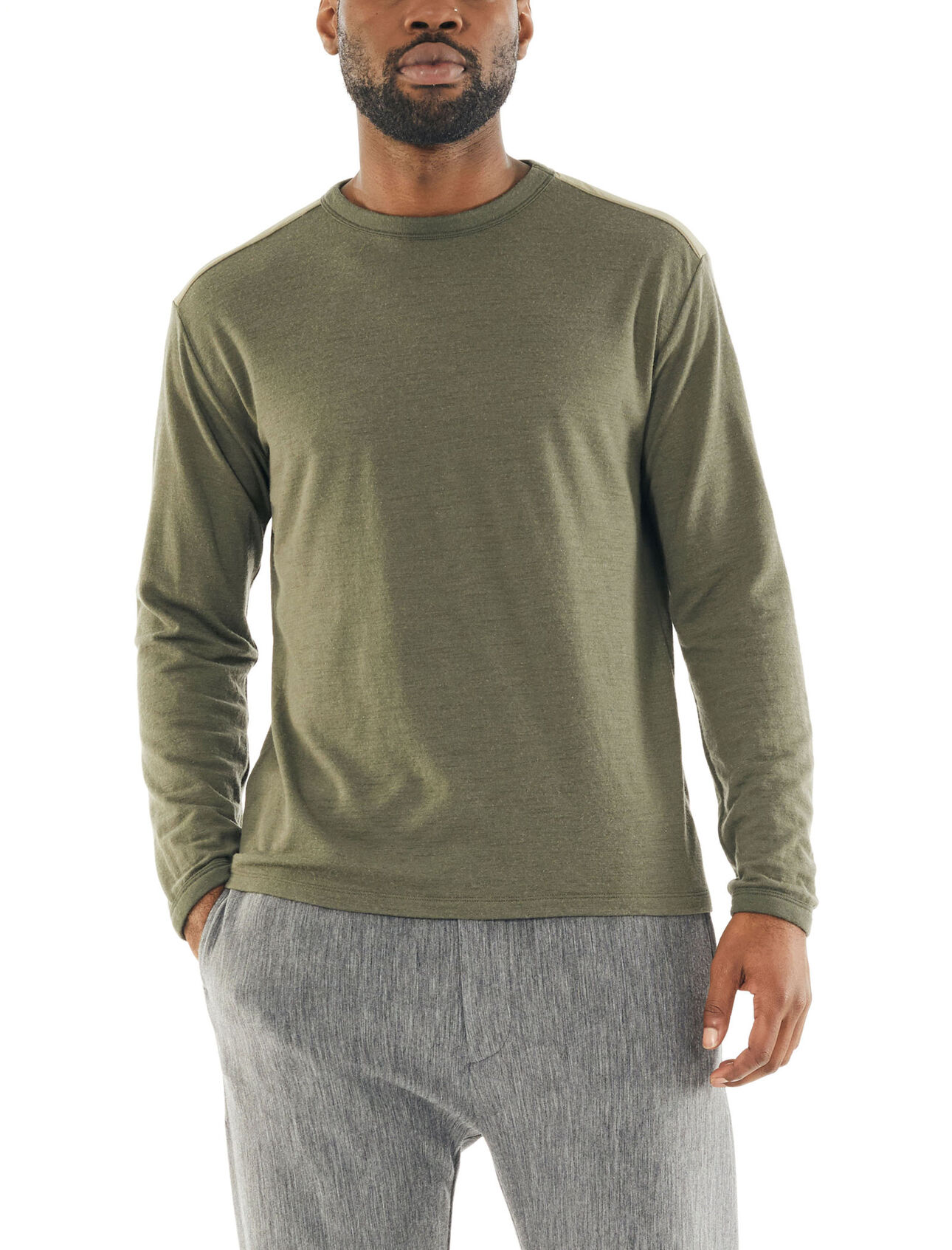 Merino Pique Long Sleeve Crewe T-Shirt