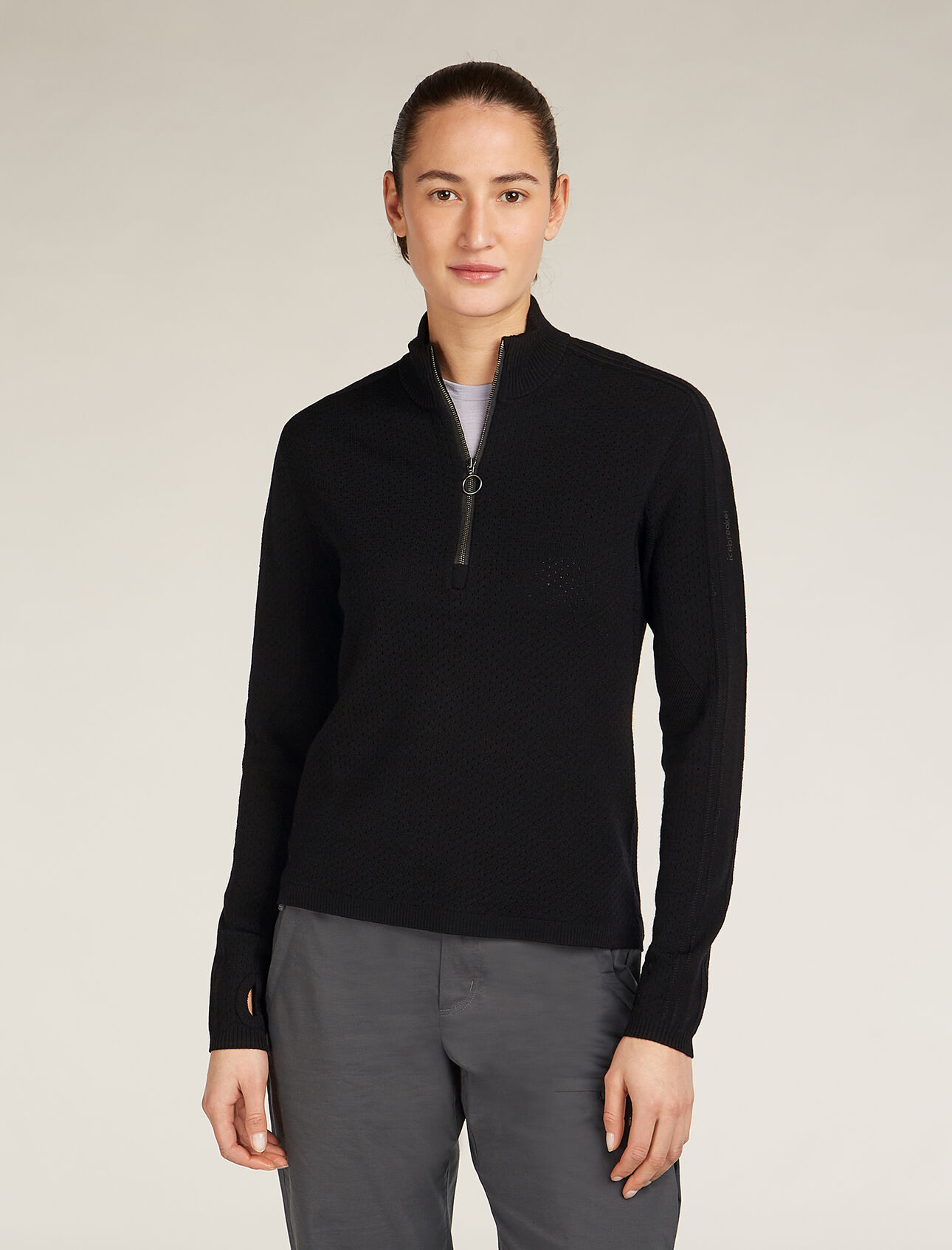 Womens Merino icebreaker Anniversary Original Long Sleeve Half Zip Top An iconic pullover that's been an icebreaker staple since the beginning, the Merino Icebreaker Anniversary Original Long Sleeve Half Zip is revived for our 30th anniversary, still providing pure merino performance with a contemporary look.