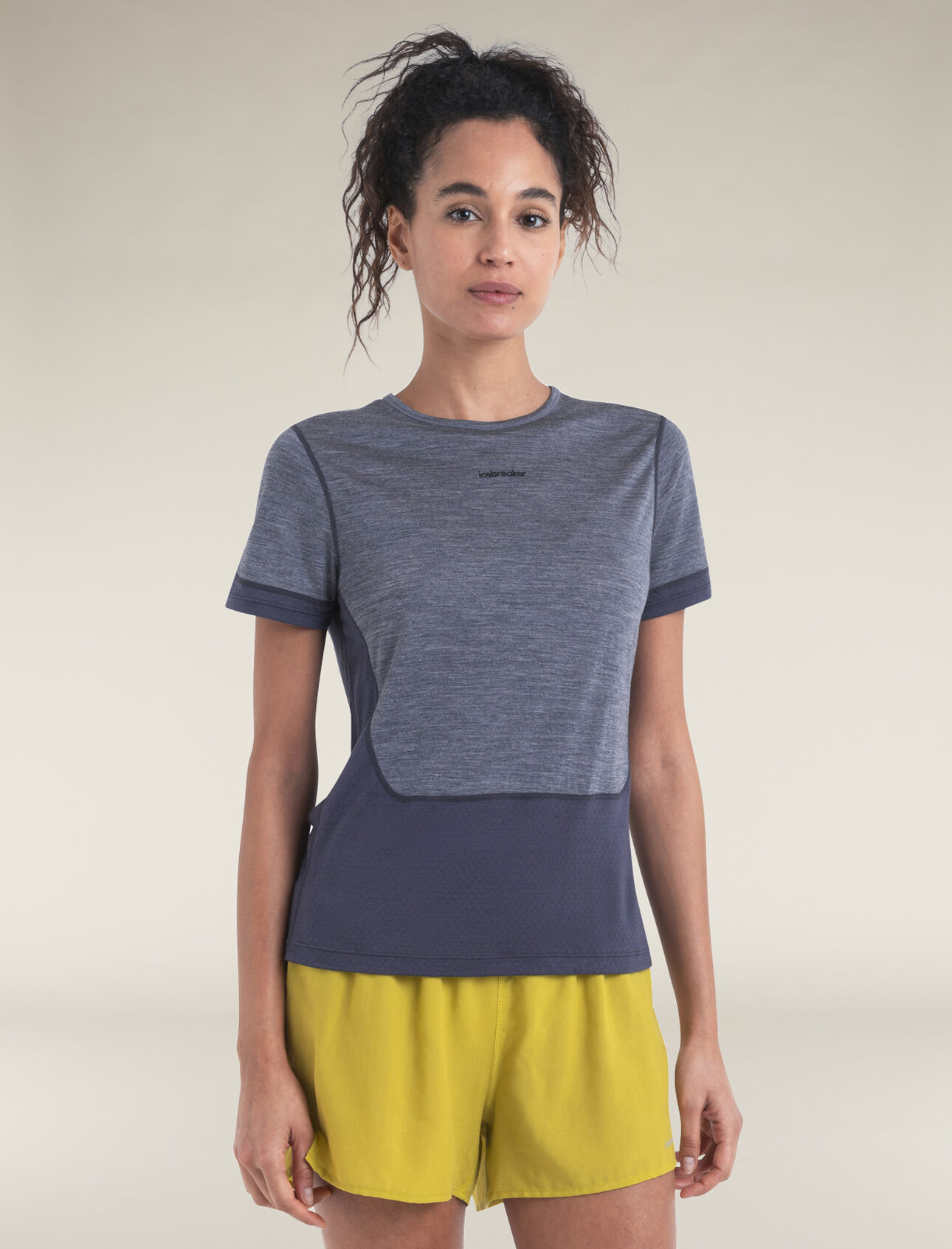 Womens Merino Blend 125 ZoneKnit™ Energy Wind Short Sleeve T-Shirt A breathable, lightweight tee designed with our ZoneKnit™ body-mapping technology for high-performance ventilation, the Merino 125 ZoneKnit™ Energy Wind Short Sleeve Tee features merino wool fibers that naturally regulate temperature and resist odours.