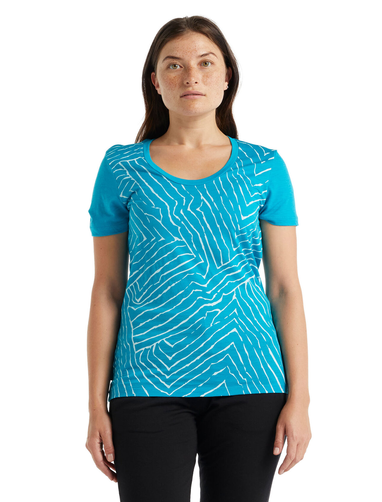 Tech Lite II kortärmad t-shirt i merino med djup halsringning Tessellated Pavement