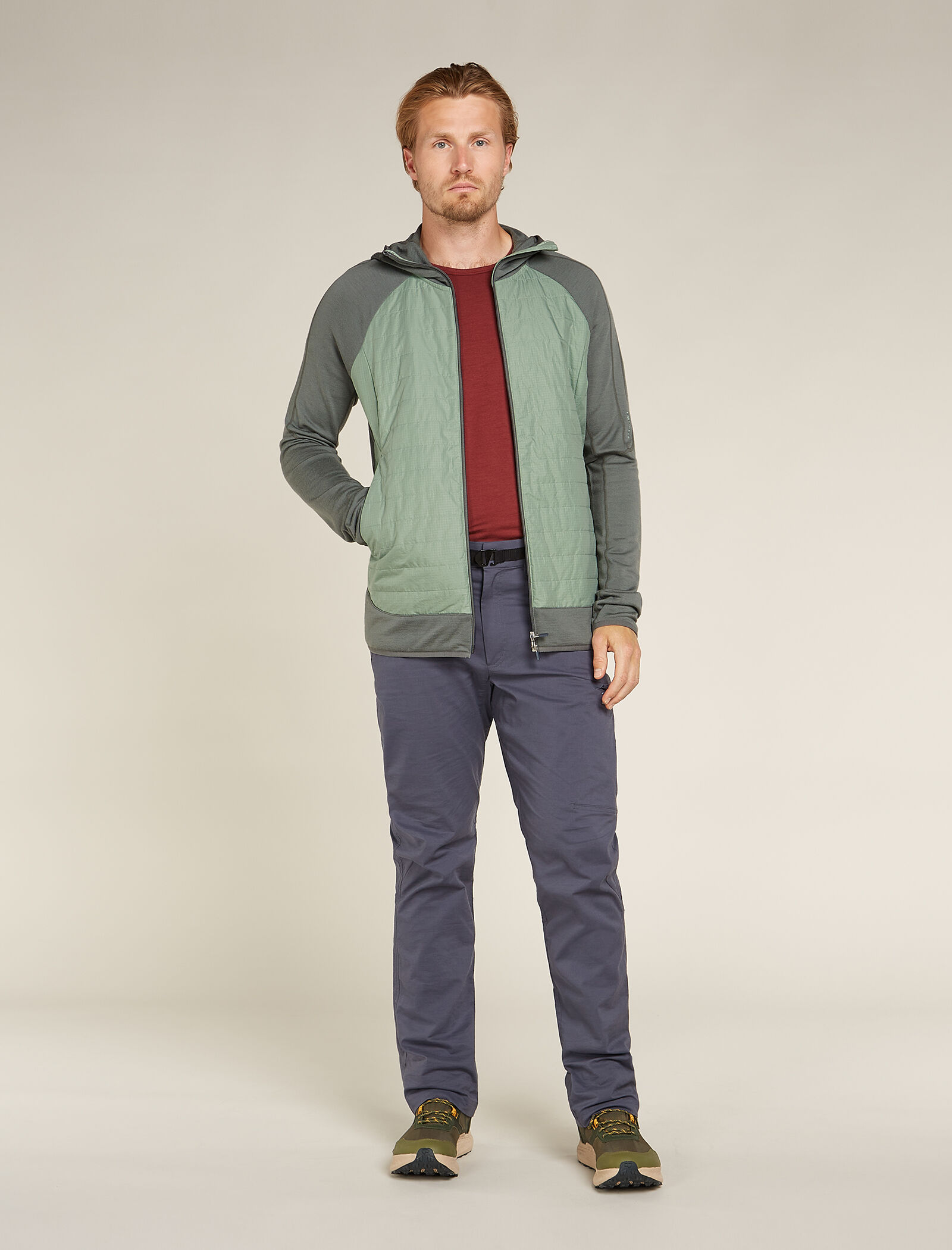 Men's Merino Blend Quantum Hybrid Long Sleeve Zip Hoodie Men's Merino Blend Quantum Hybrid Long Sleeve Zip Hoodie