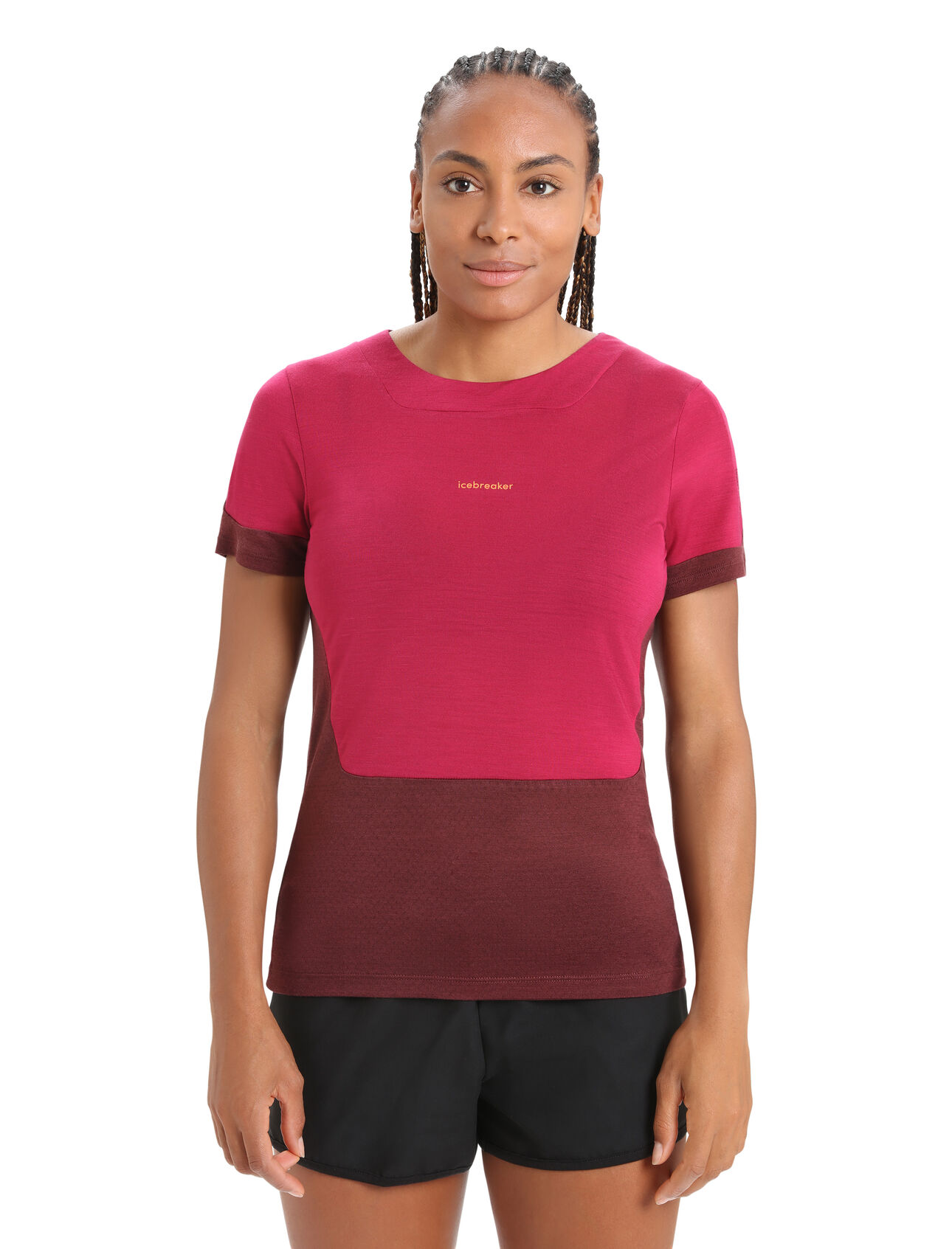 Womens ZoneKnit™ Merino Short Sleeve Slit Back Tee Our most breathable and lightweight tee designed for maximum breathability during high-output activities, the ZoneKnit™ Short Sleeve Slit Back Tee combines Cool-Lite™ jersey fabric with our ZoneKnit™ body-mapped ventilation.