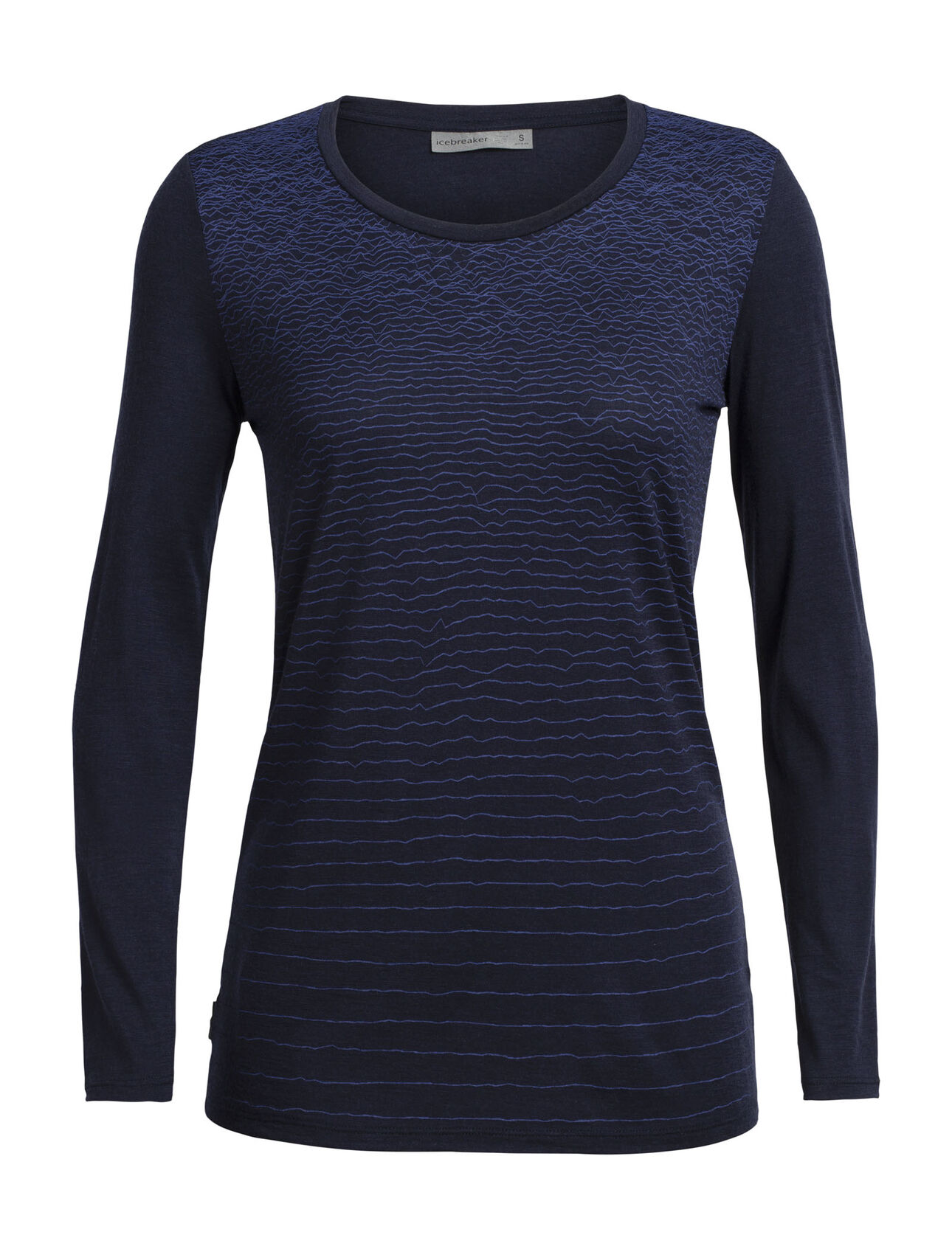 Tech Lite långärmad t-shirt i merino med halsringning Landscape Lines