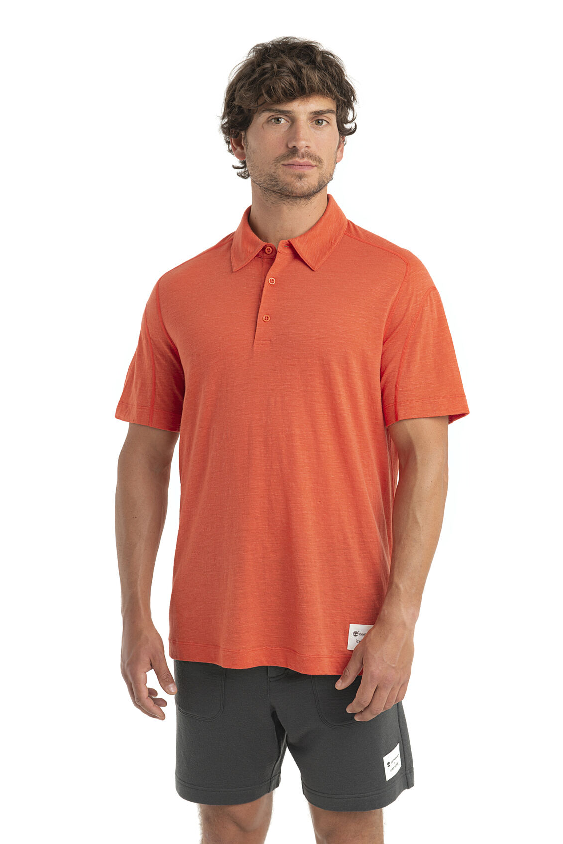 Mens Timberland x icebreaker Merino Linen Short Sleeve Polo Designed in collaboration with Timberland, the Timberland x icebreaker Merino Linen Short Sleeve Polo features a soft, comfortable merino-linen blend and clean, classic polo style. 