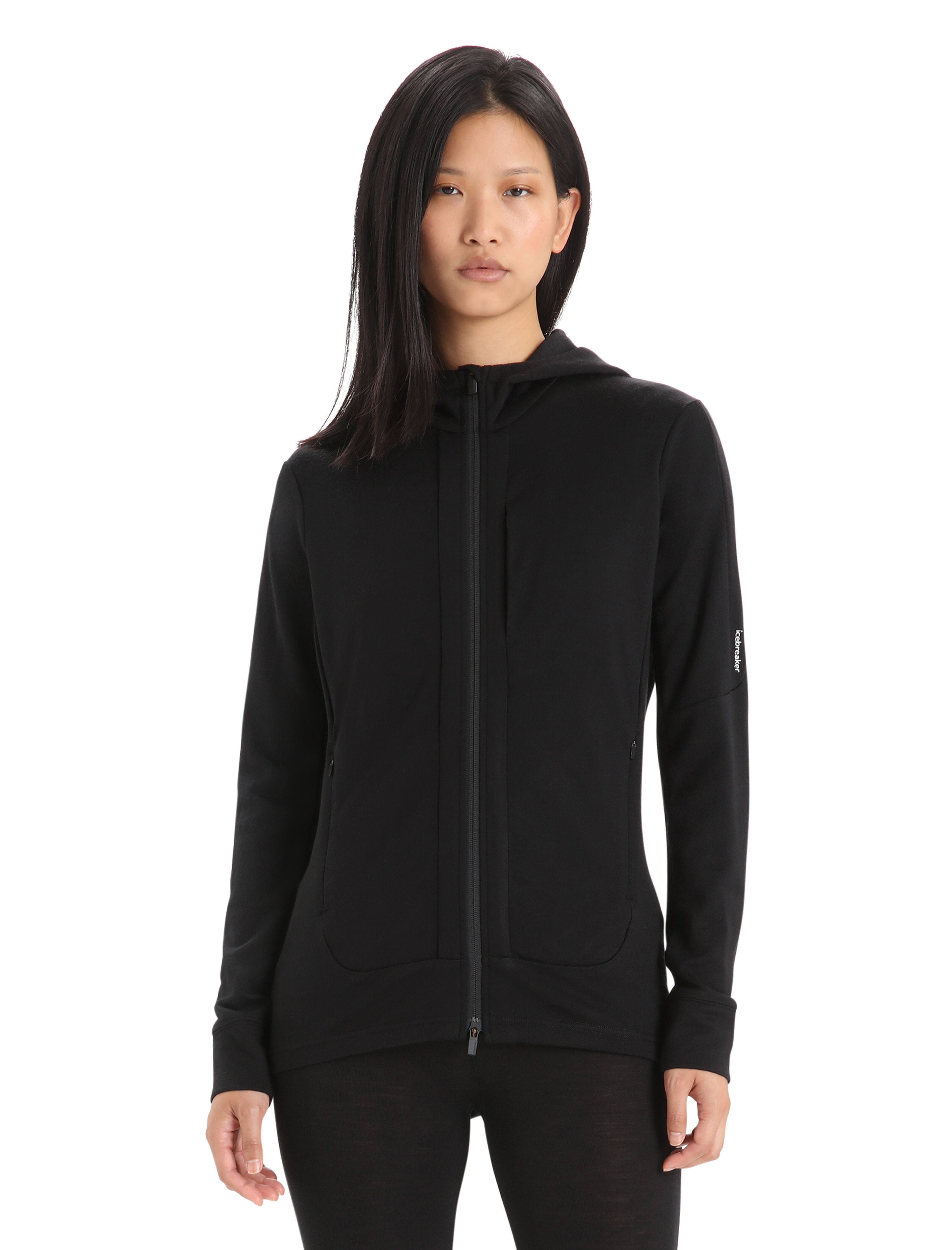 Icebreaker women's quantum long sleeve shop zip hood