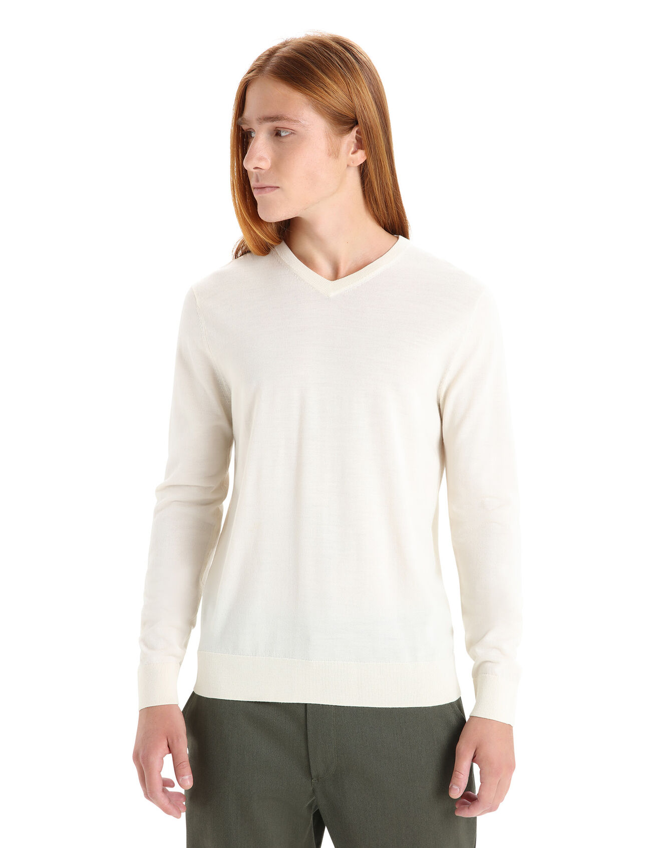 Mens Merino Wilcox Long Sleeve V Neck Sweater A classic everyday sweater made with ultra-fine gauge merino wool for unparalleled softness, the Wilcox Long Sleeve V Neck Sweater is perfect for days when you need a light extra layer.