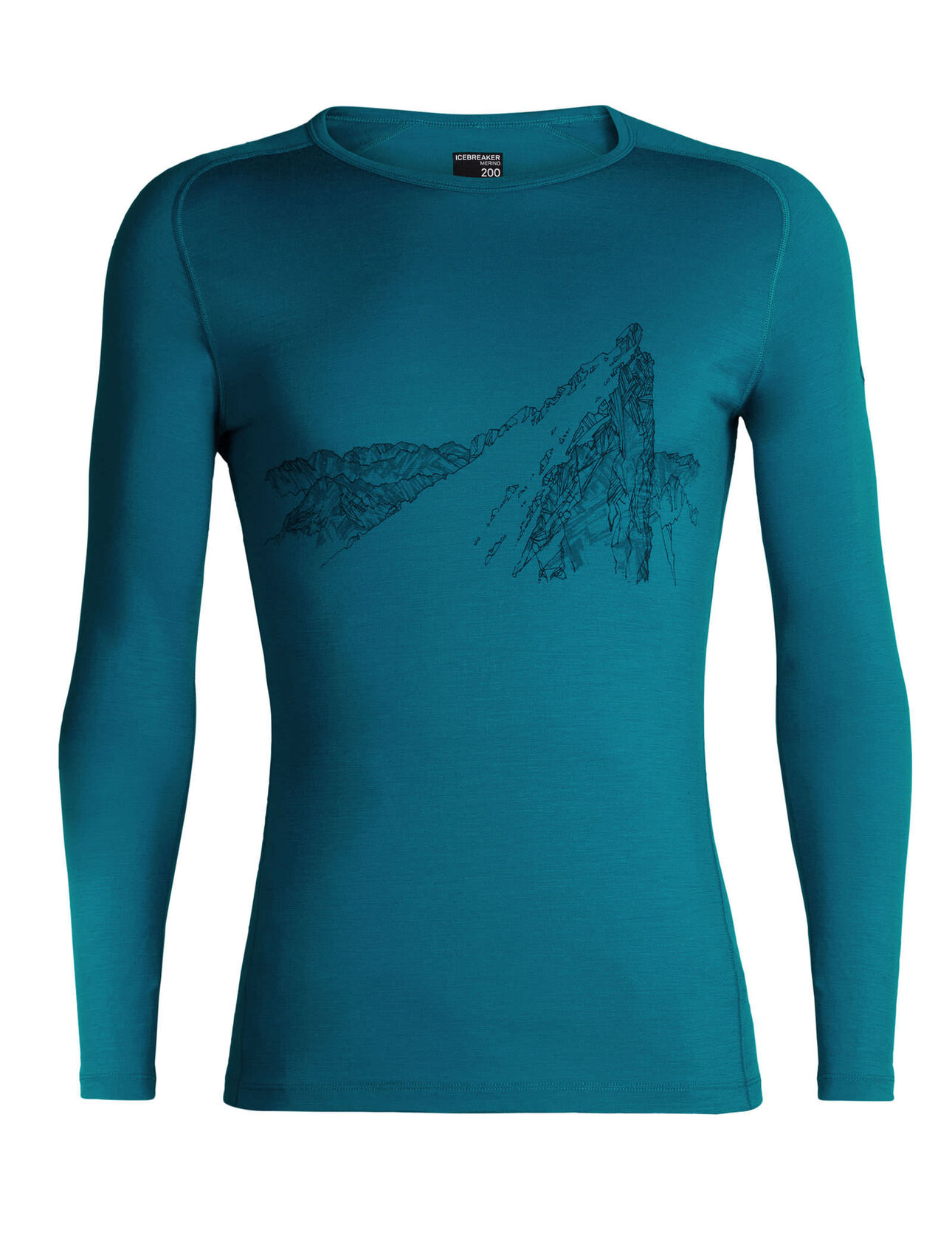 Mens Merino 200 Oasis Deluxe Raglan Long Sleeve Crewe La Meije Thermal Base Layer Top Icebreaker