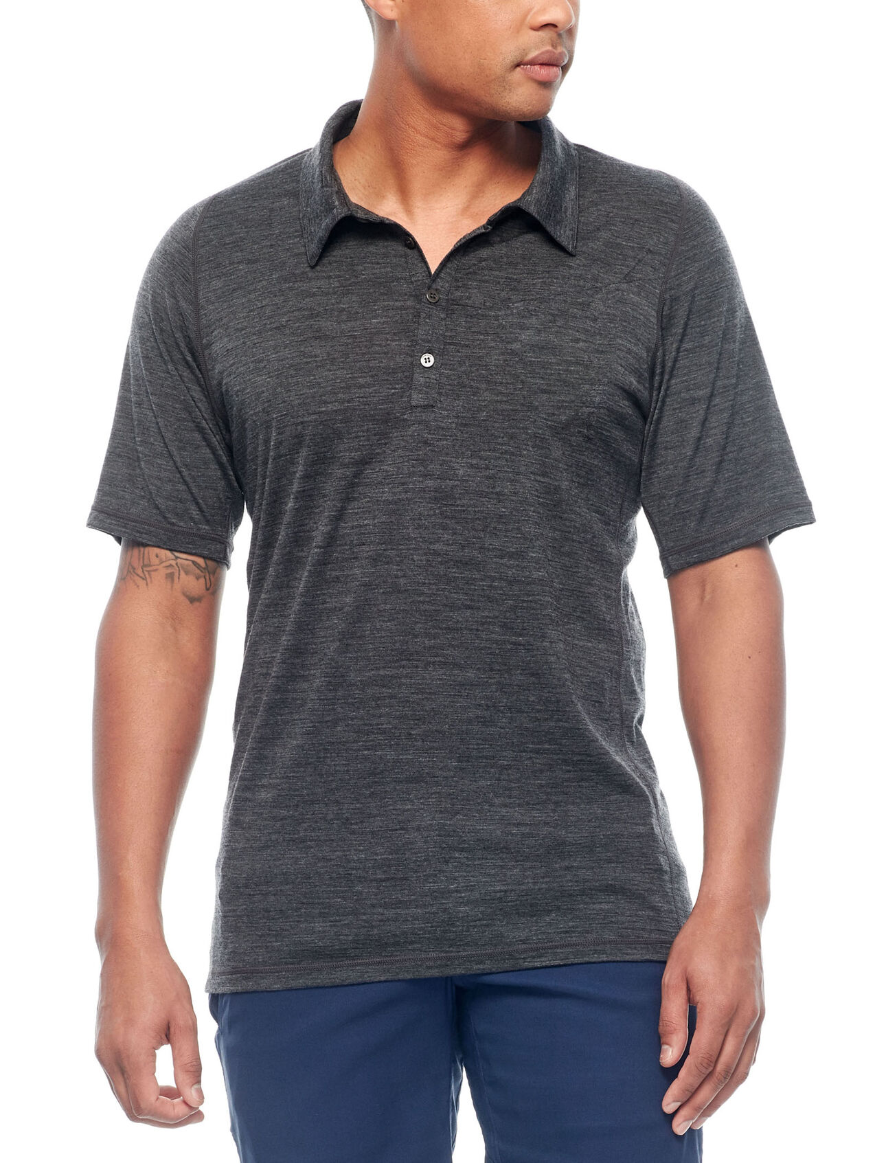 Mens Merino Cinco Short Sleeve Polo Top Icebreaker