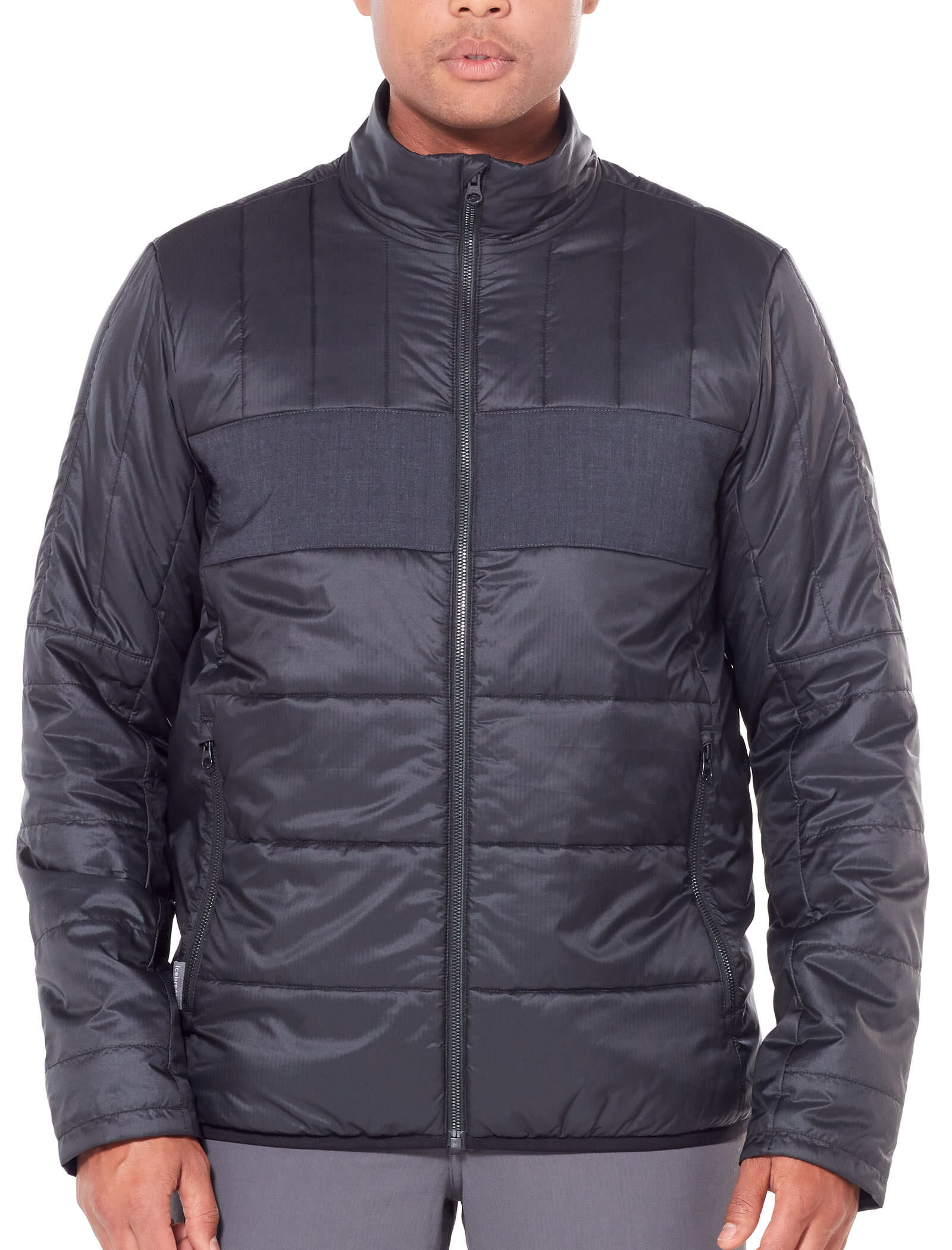 Black Jet Hthr Icebreaker Merino Mens Stratus X Jacket New Zealand Merino Wool L