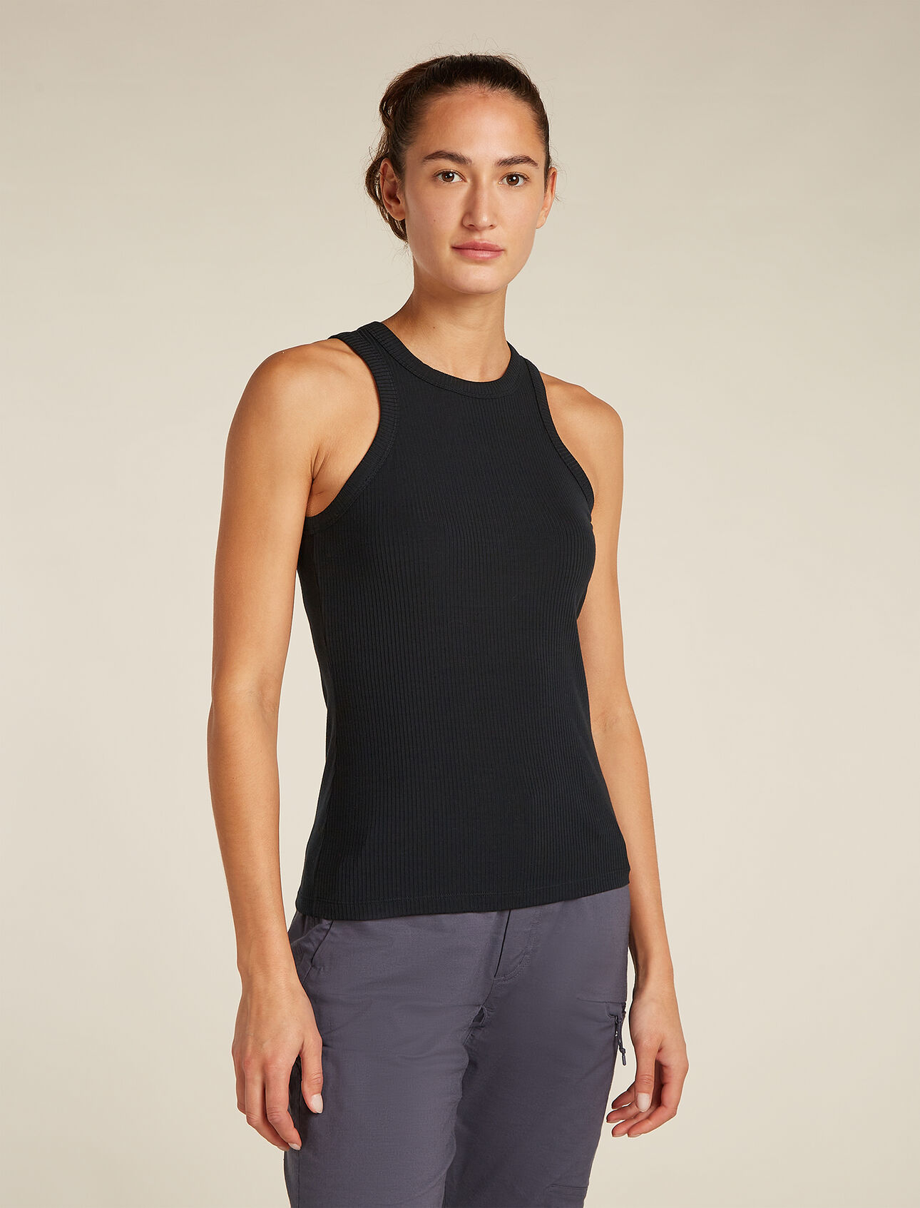 Rib Lotus tanktop van merinowolmix