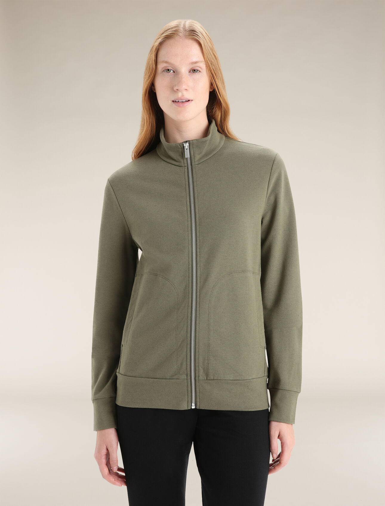 Womens Merino Central Classic Long Sleeve Zip Sweatshirt A stylish, classic and comfortable everyday sweatshirt that blends natural merino wool with organically grown cotton, the Central Classic Long Sleeve Zip is an everyday staple that's breathable and incredibly versatile.  