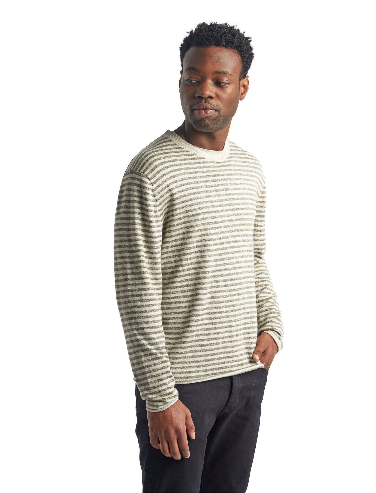 Merino Flaxen Long Sleeve Crewe Sweater