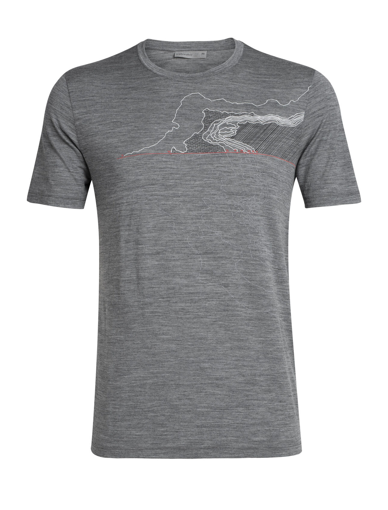 Tech Lite T-shirt Glacial Lines met korte mouwen en ronde hals van merinowol