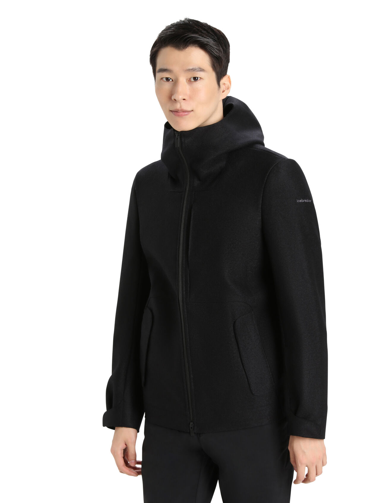 Mens Felted Merino Hooded Jacket A classic felted merino jacket ideal for everyday warmth and cold-weather commutes, the Felted Merino Hooded Jacket features 100% felted merino wool that regulates body temperature and naturally resists odors no matter the weather.