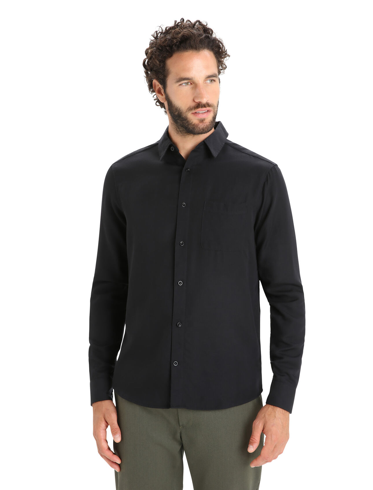 Mens Merino Steveston Long Sleeve Shirt A classic lightweight woven shirt featuring our breathable Cool-Lite™ woven merino blend, the Steveston Long Sleeve Shirt combines versatile style with natural comfort.