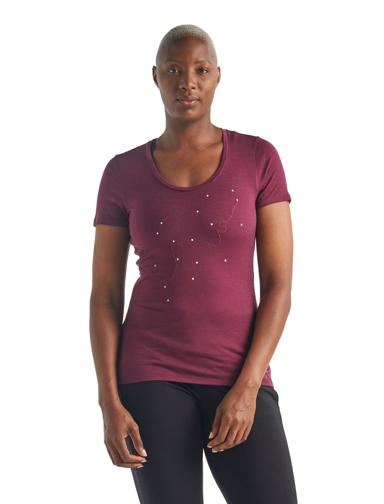 Merino Tech Lite kurzärmliges T-Shirt mit U-Ausschnitt Tour du Mont Blanc