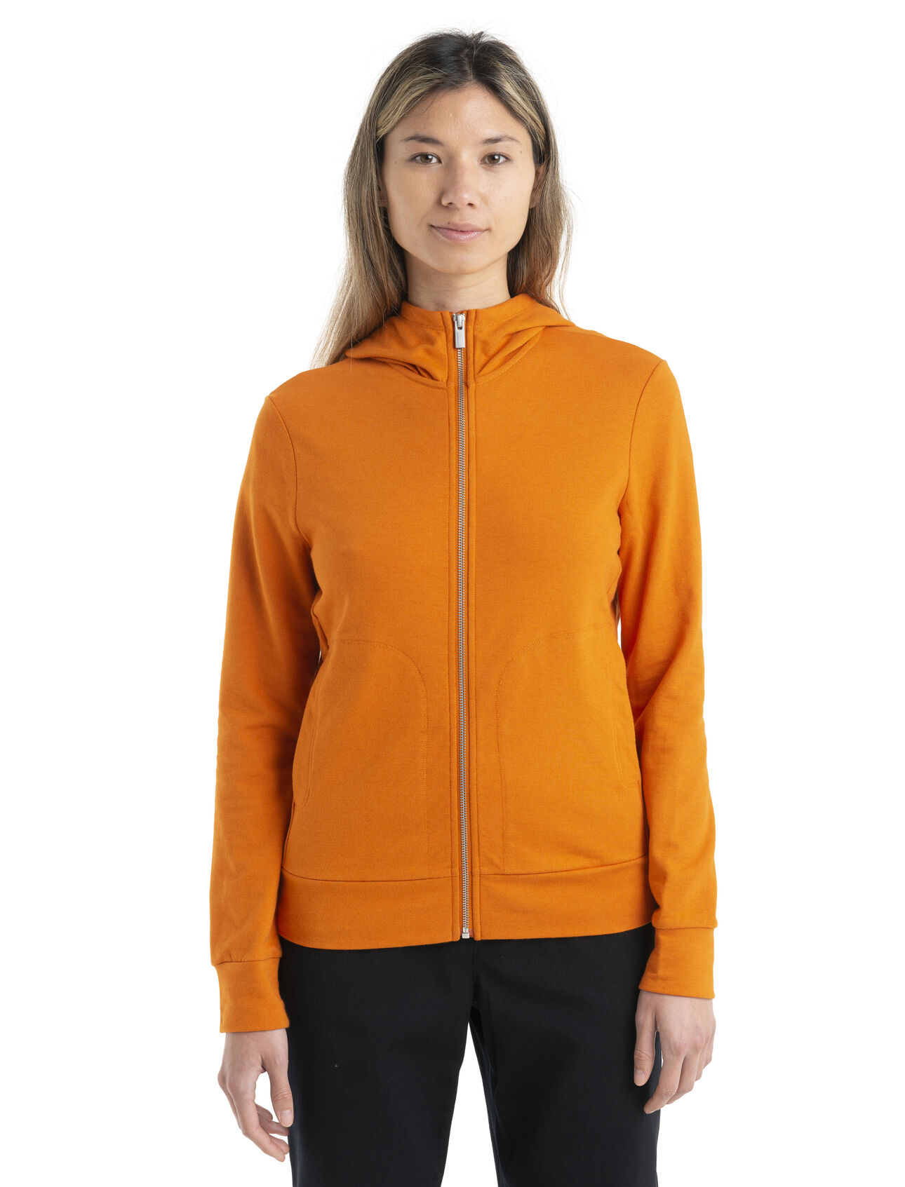 Womens Merino Cotton Central Classic Long Sleeve Zip Hoodie A comfy, classic and stylish everyday hooded sweatshirt that blends natural merino wool with organically grown cotton, the Central Classic Long Sleeve Zip Hoodie is durable, breathable and incredibly versatile.  