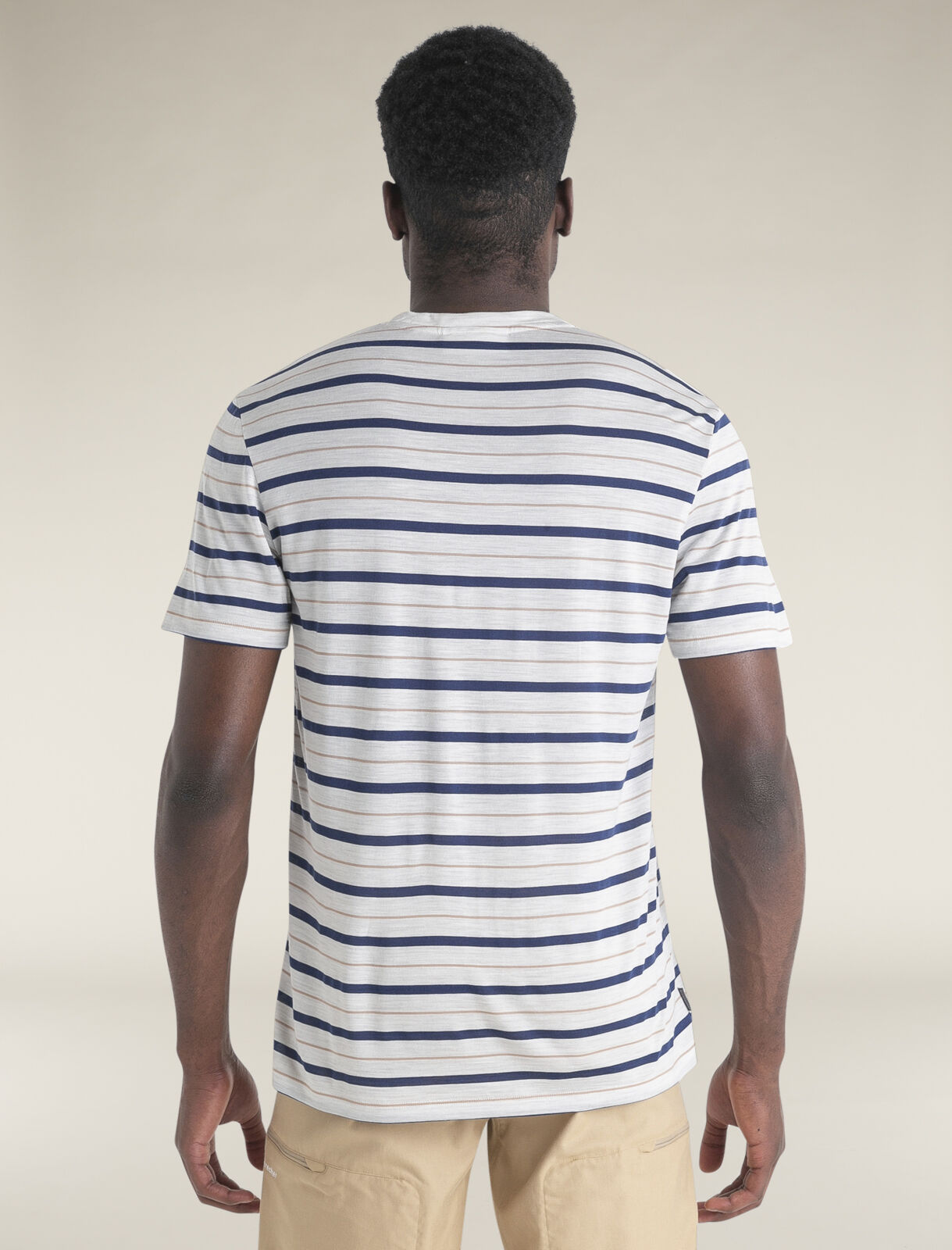 Merino Blend Wave T Shirt Stripe Icebreaker CA