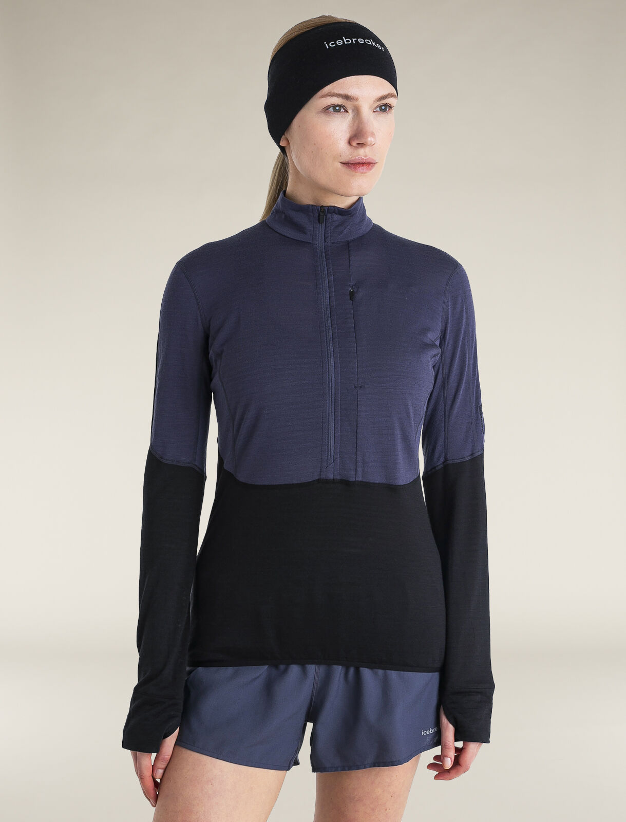 Women s Merino Blend 200 Realfleece Descender Long Sleeve Half Zip Jacket