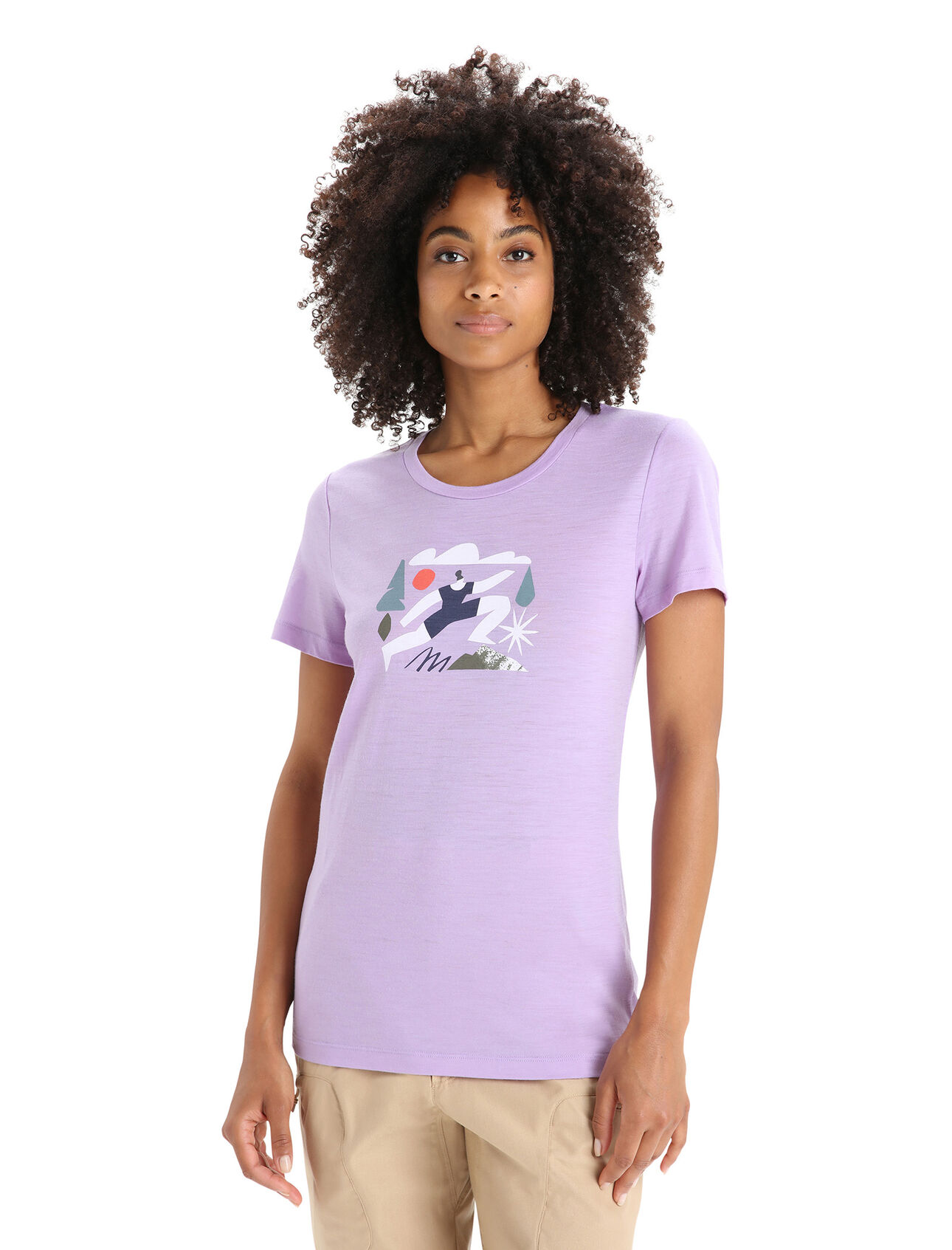 Womens Merino Tech Lite II Short Sleeve T-Shirt Spring Run Our versatile tech tee that provides comfort, breathability and natural odour-resistance for any adventure you can think of, the Tech Lite II Short Sleeve Tee Spring Run features 100% merino for all-natural performance. The original artwork by Antra Svarcs features an block-print style interpretation of a run out in the elements.