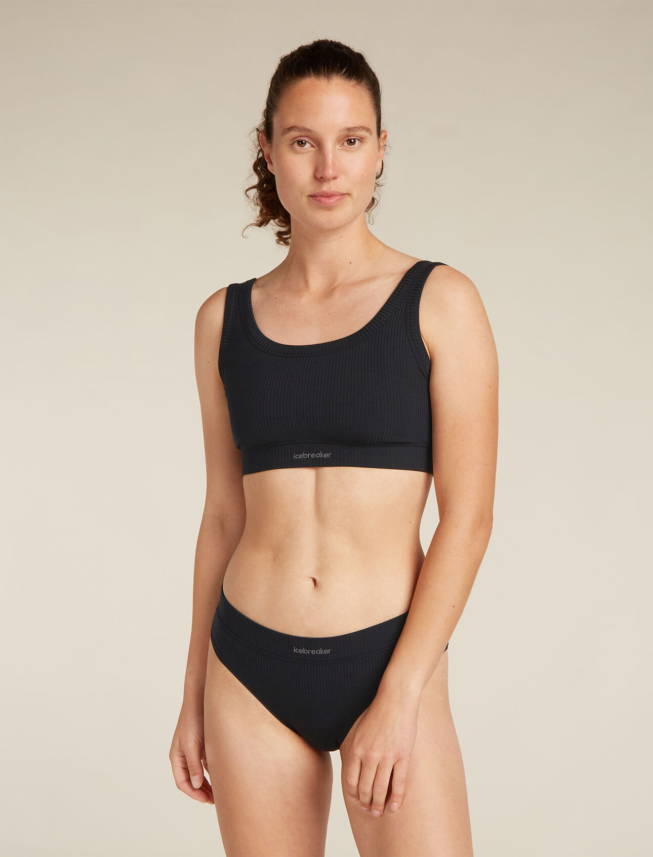 Merino Blend Rib Lotus Bra
