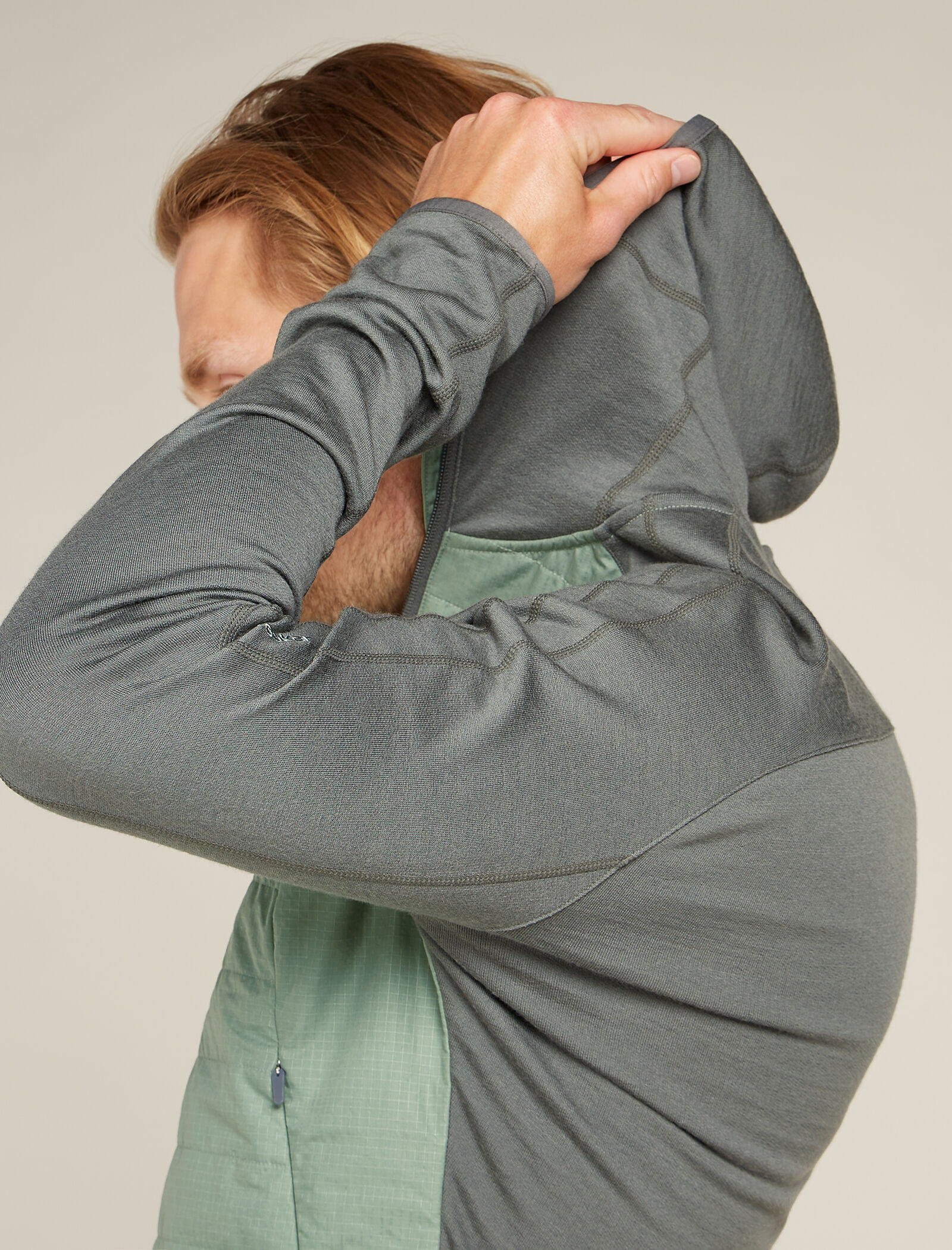 Men s Merino Blend Quantum Hybrid Long Sleeve Zip Hoodie