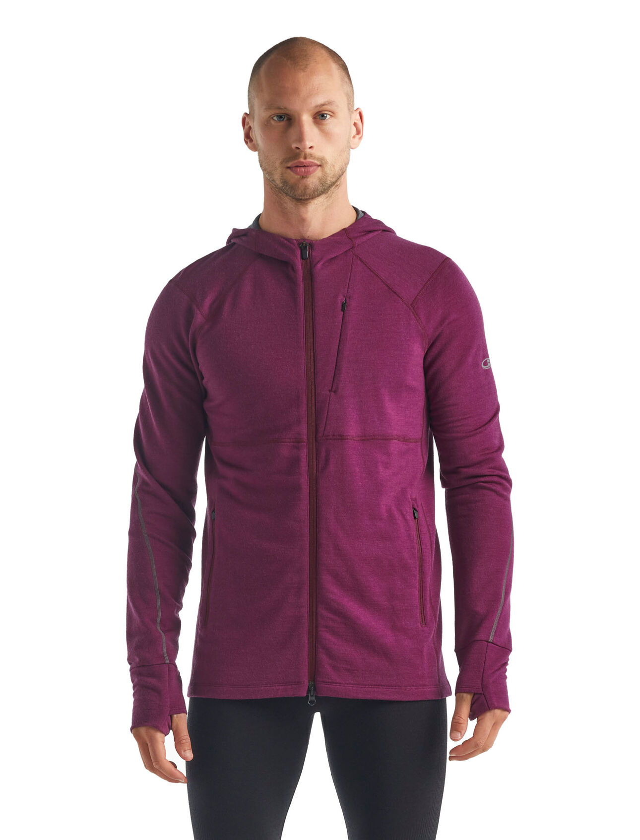 Maglia a maniche lunghe con zip e cappuccio Quantum II