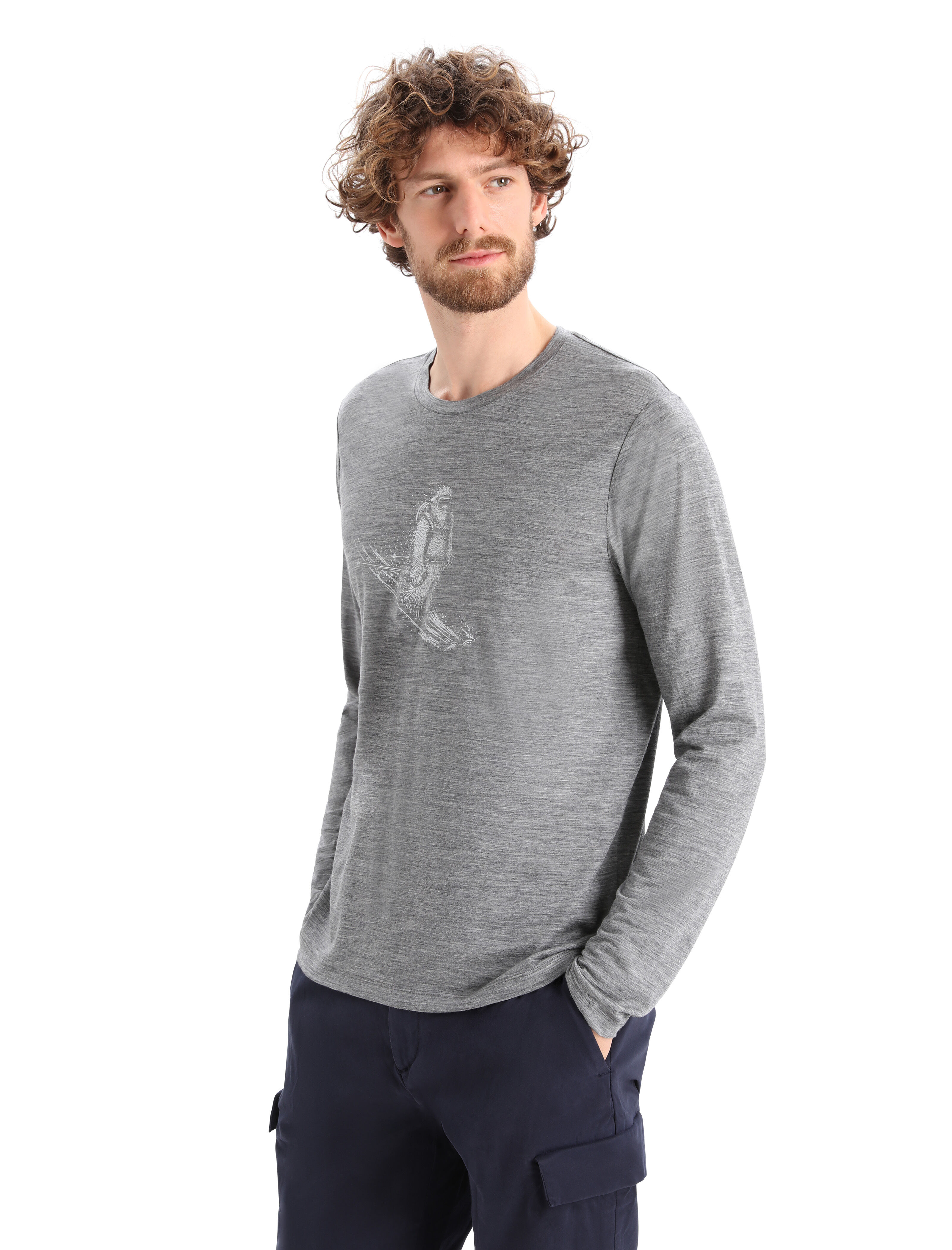 Merino Tech Lite II Long Sleeve T Shirt Skiing Yeti Icebreaker UK
