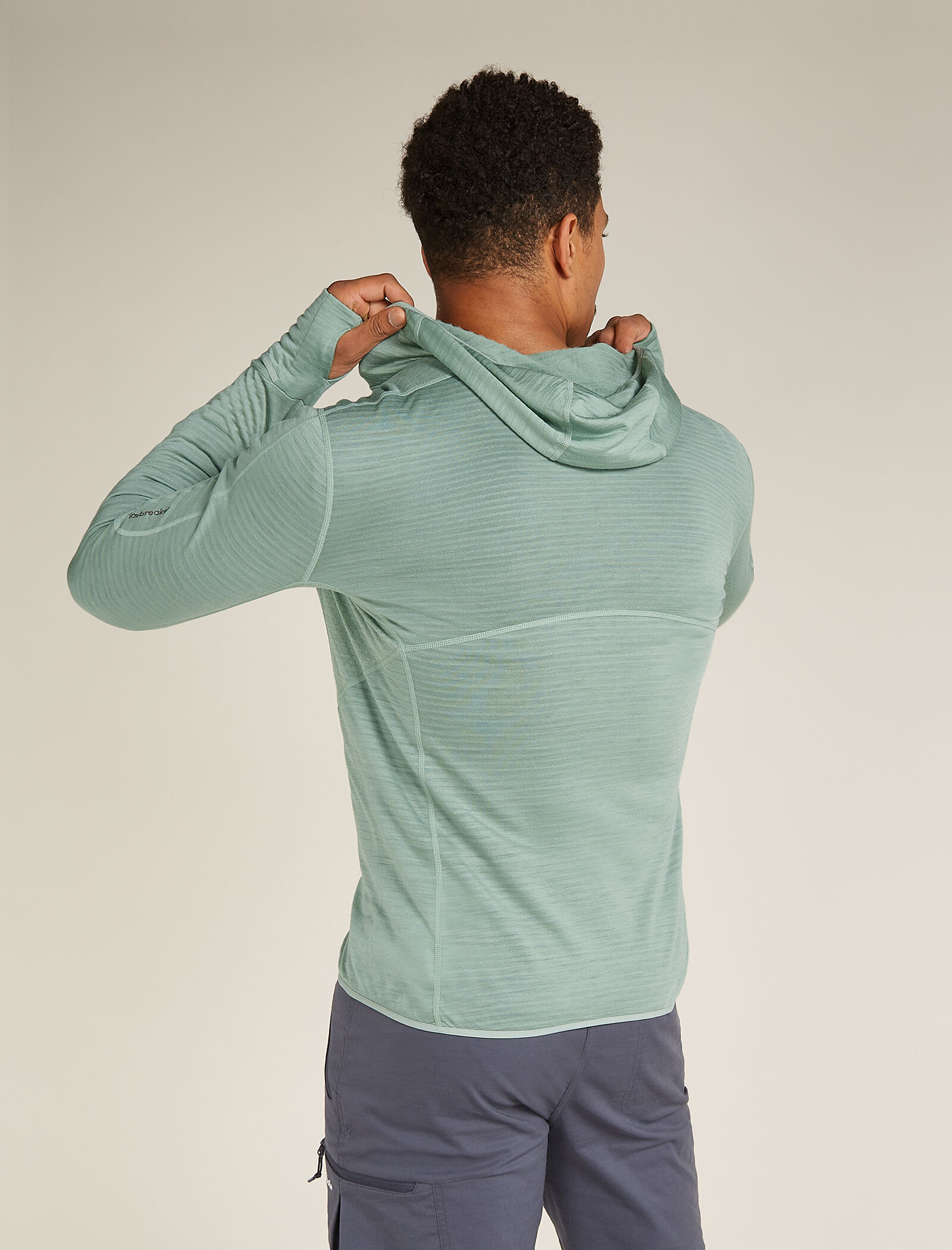 Icebreaker descender long sleeve zip hood top