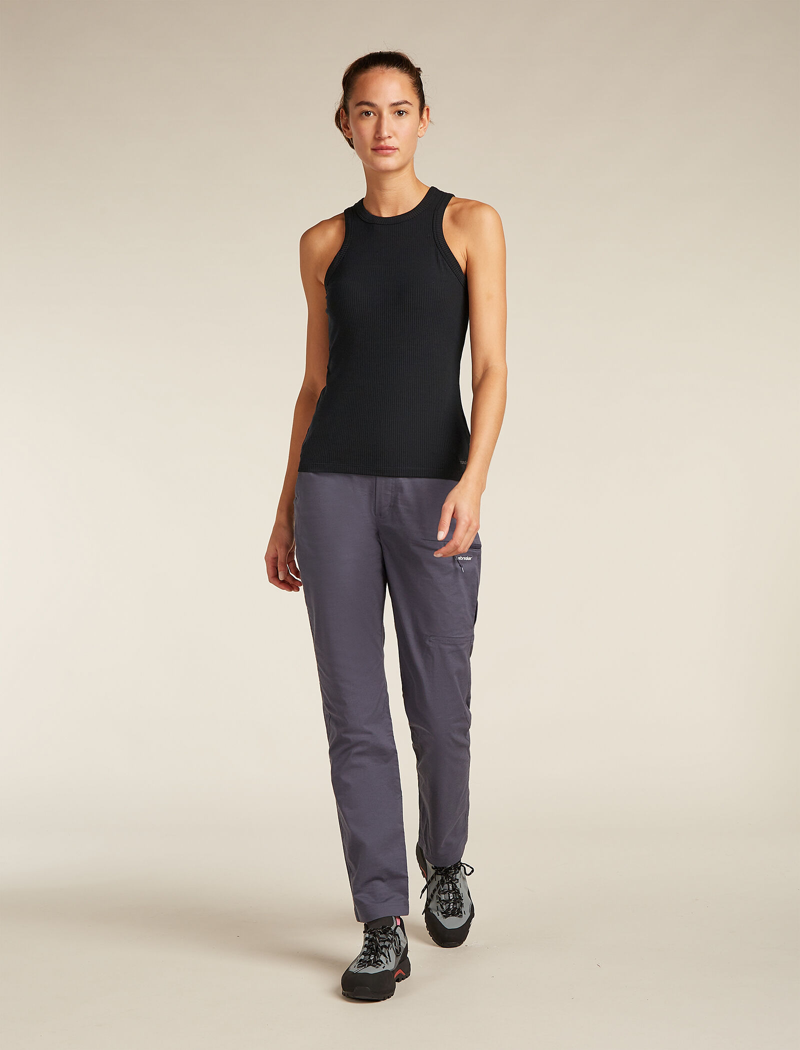 売れ筋商品|||アイスブレーカー カットソー トップス レディース Merino Blend Rib Lotus Tank - Women's Black Womens Merino Blend Rib Lotus Tank-Black| Shop Icebreaker