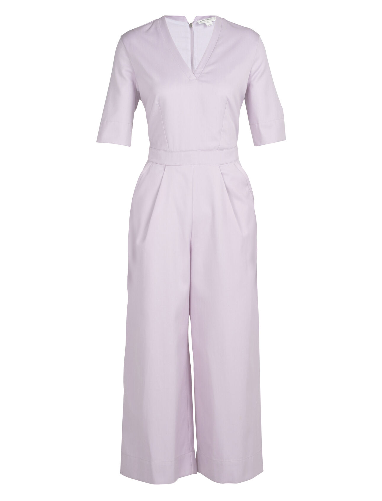 Womens Merino Natural Blend Jumpsuit A modern take on the classic jumpsuit, the Merino Natural Blend Short Sleeve Jumpsuit features a woven blend of merino wool and organic cotton, lined with Cool-Lite™ for breathable comfort and style.