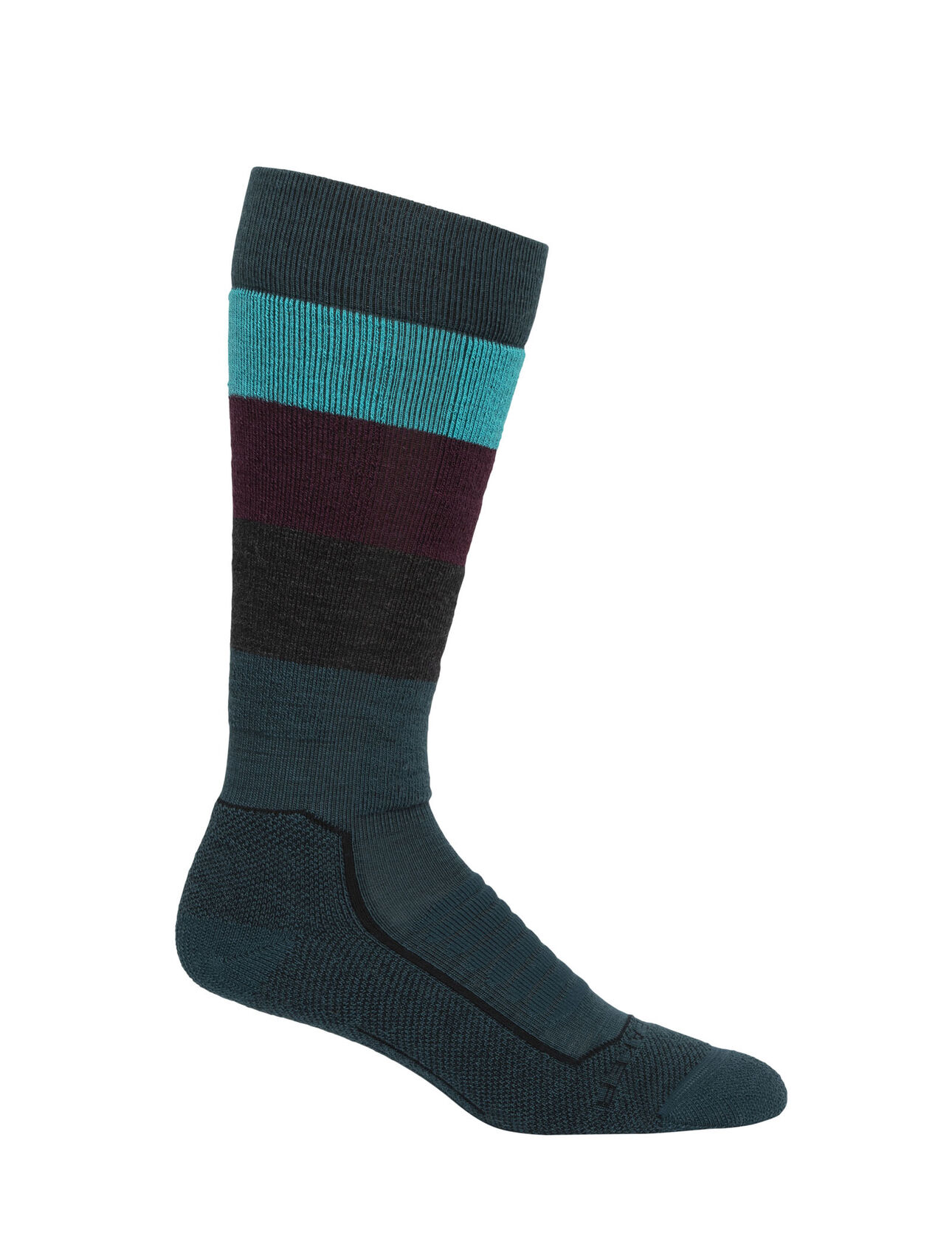 Merino Ski Medium Over The Calf Wide Stripe Socks Icebreaker